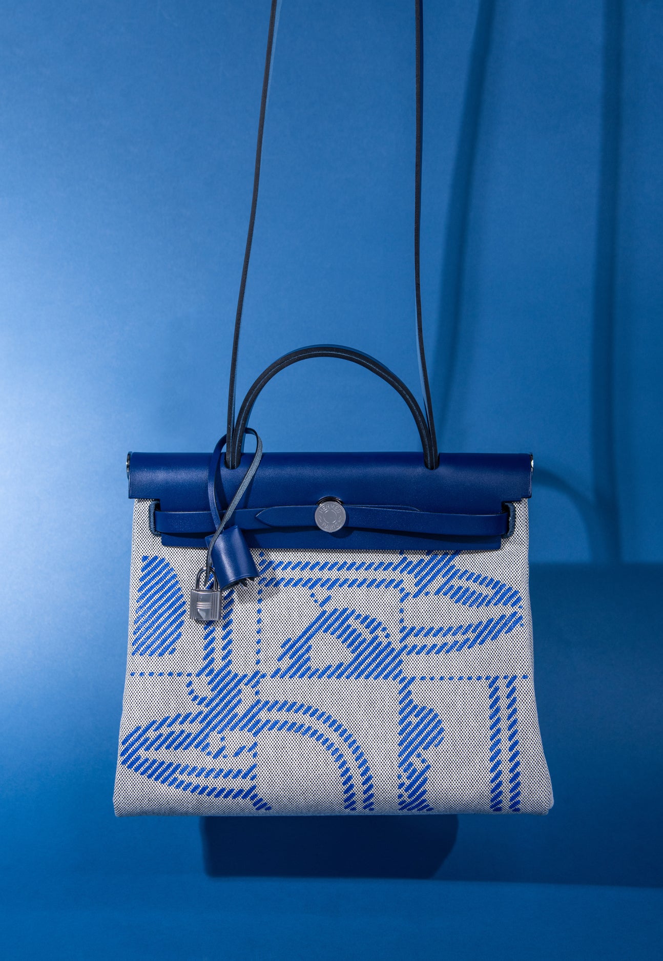 Hermès Herbag 31 in Bride De Gala Bleu France/Ecru