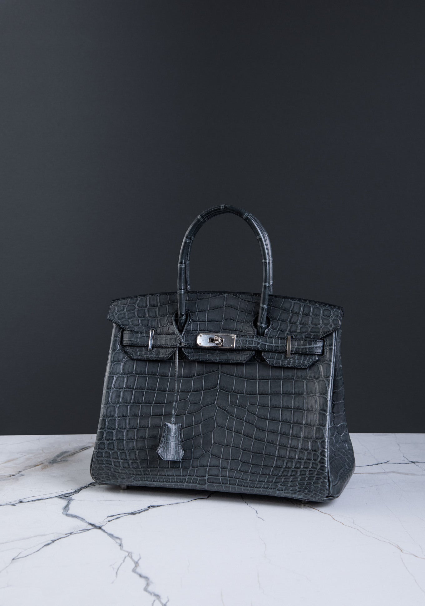Hermès Birkin 30 Matte Alligator Plomb PHW