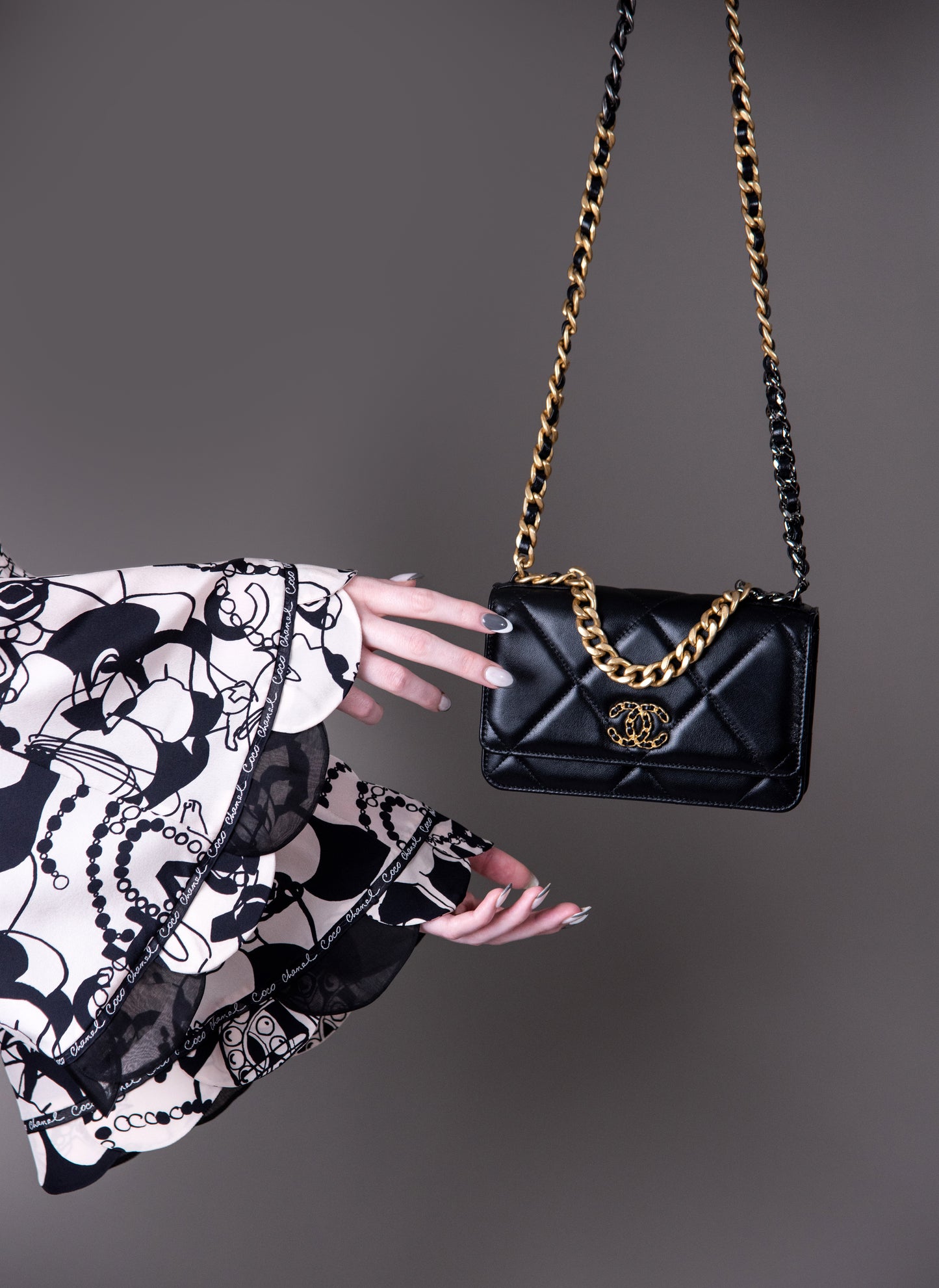 Chanel Flap 19 Wallet on Chain in Black