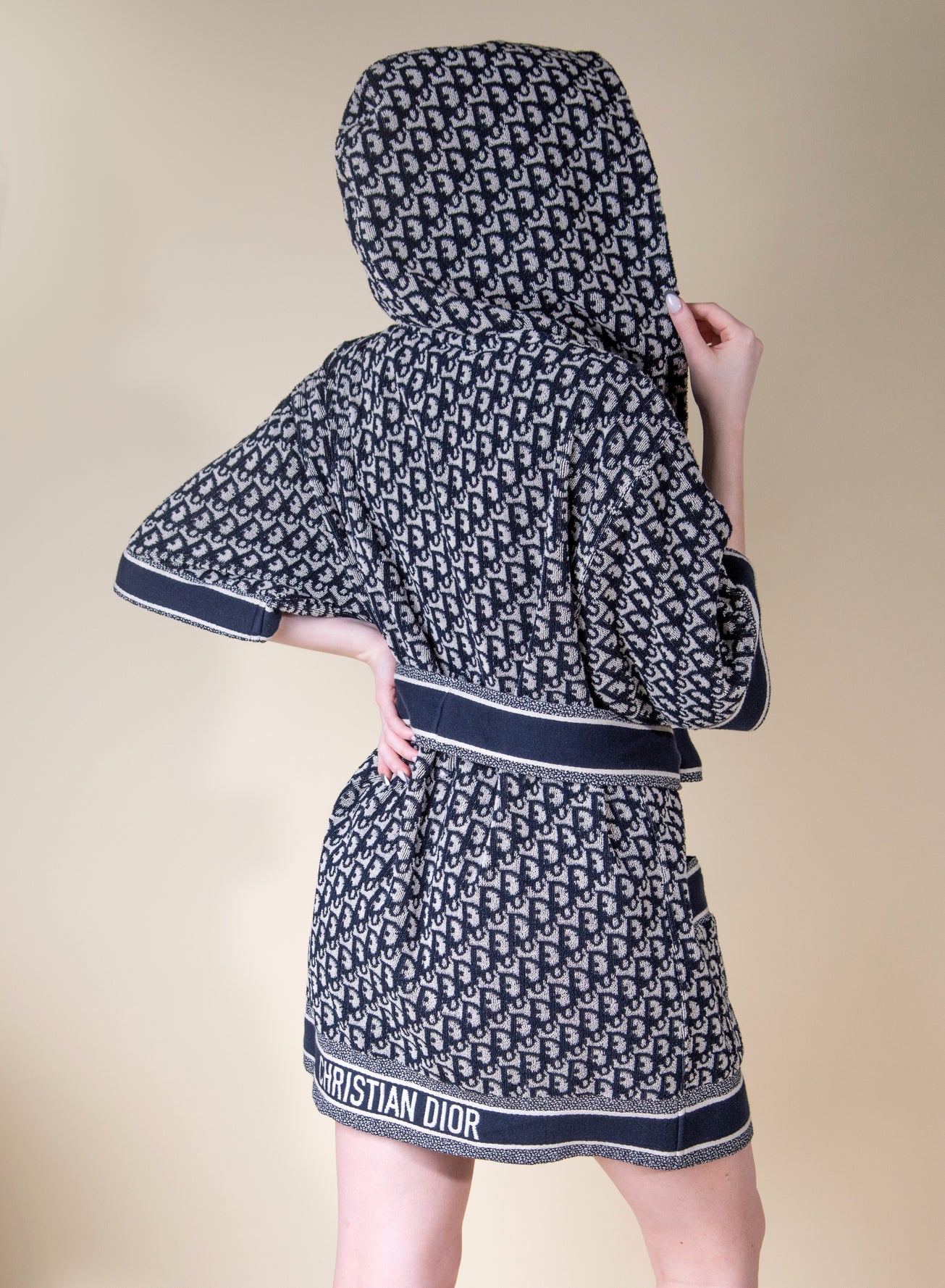 Dior Chez Moi Short Hooded Dressing Gown