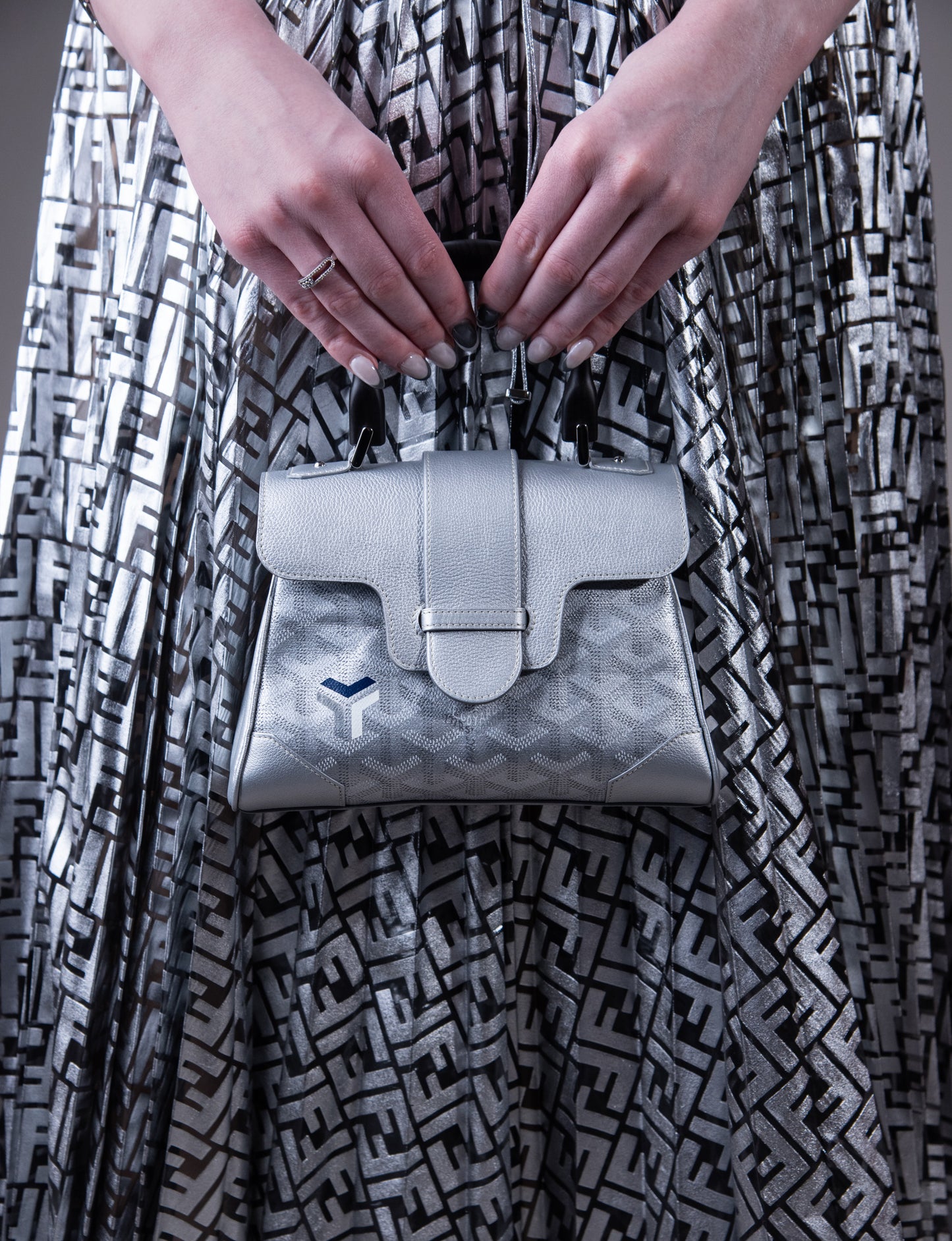 Goyard Limited Edition Mini Saigon in Silver Metallic