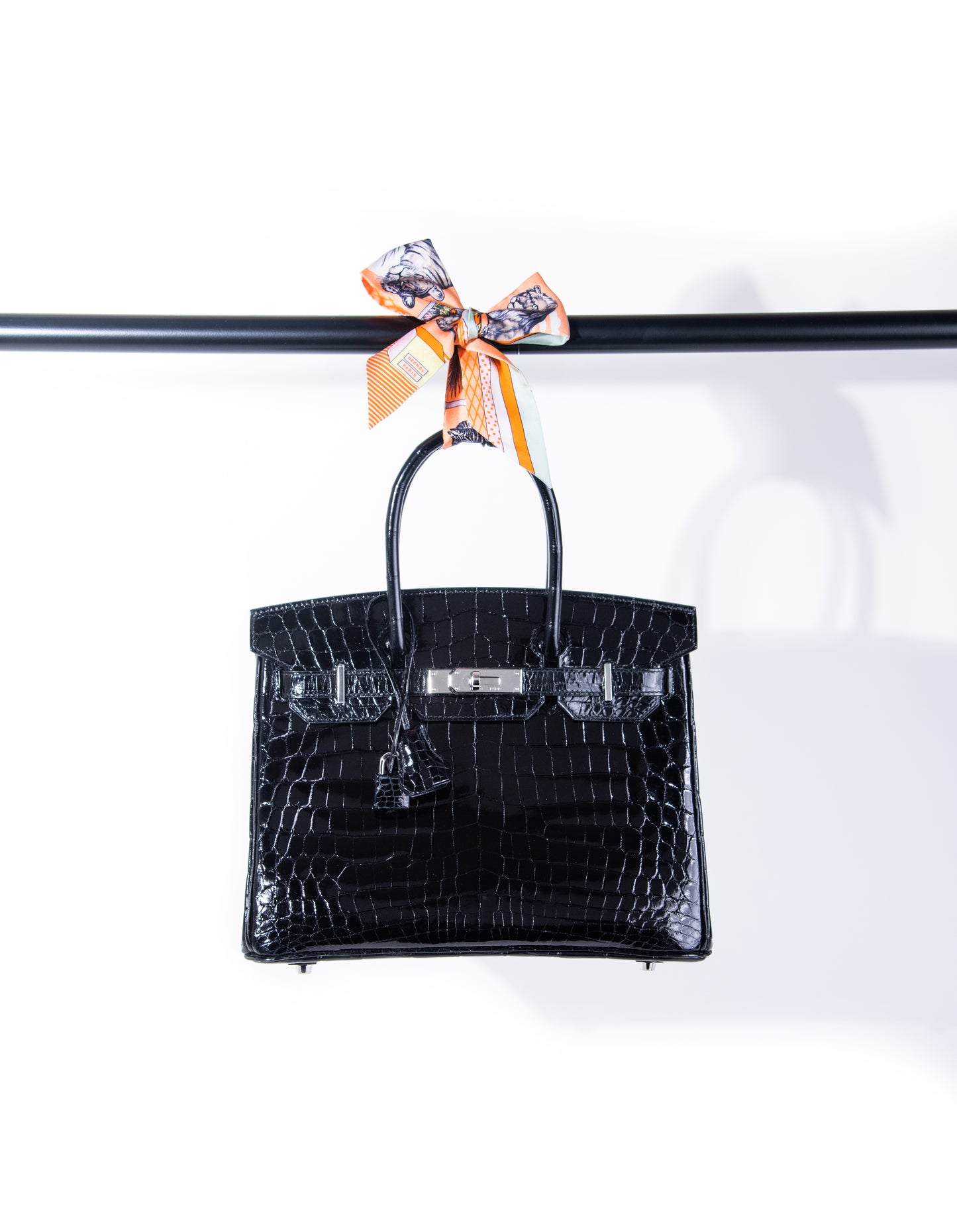 Hermès Birkin 30 Black Shiny Crocodile PHW