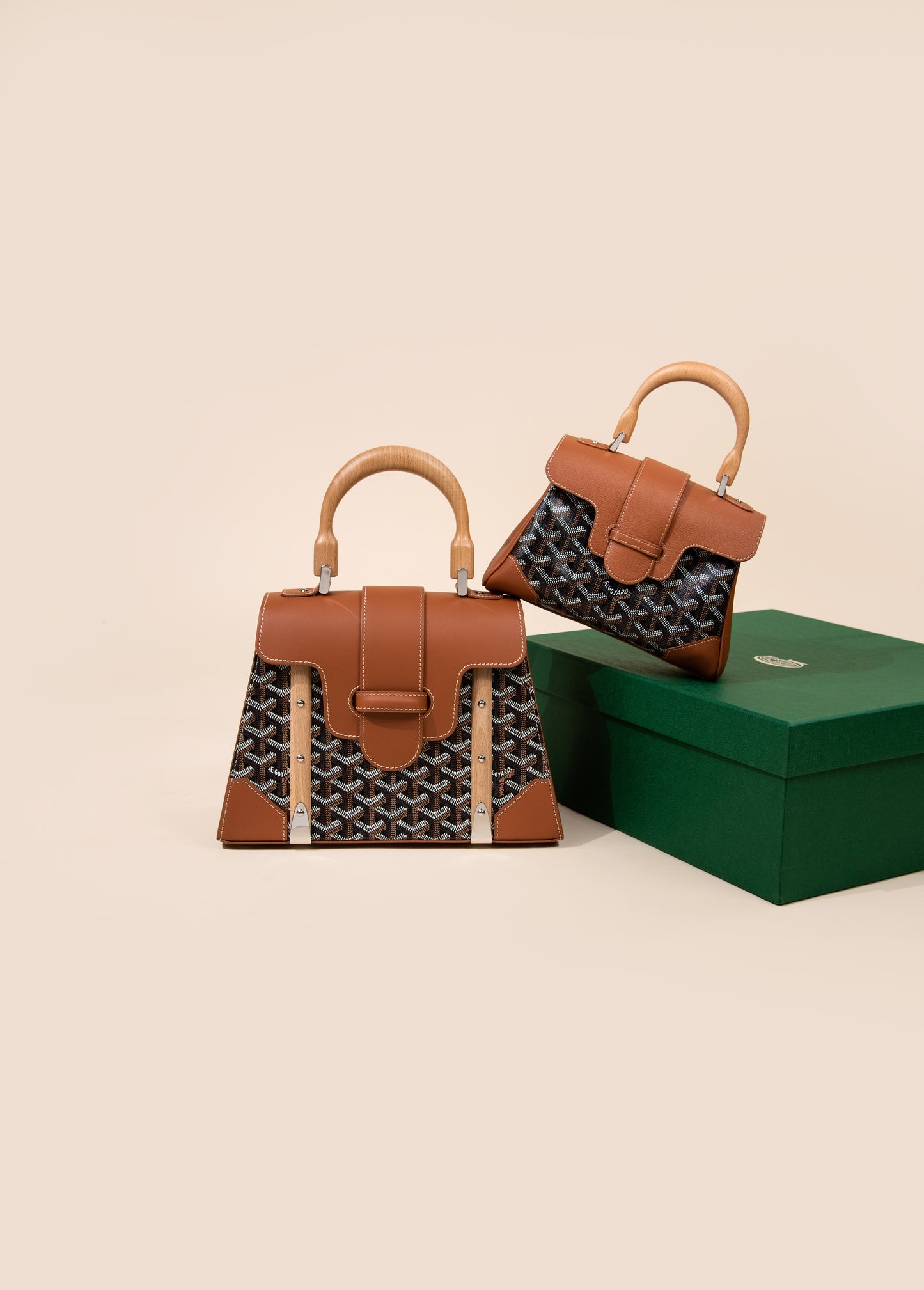 Goyard Saigon Structure PM and Mini Saigon in Tan/Black