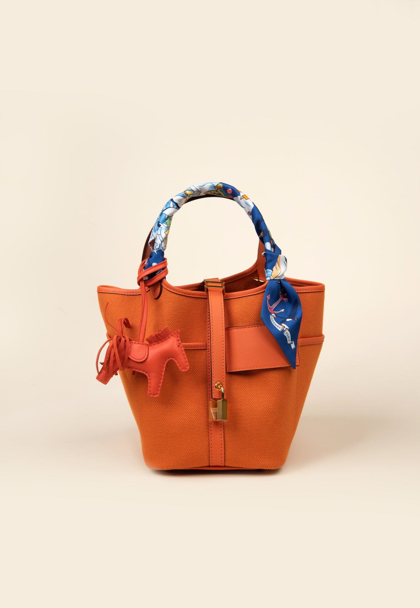 Hermès Cargo Picotin 18 in Orange GHW