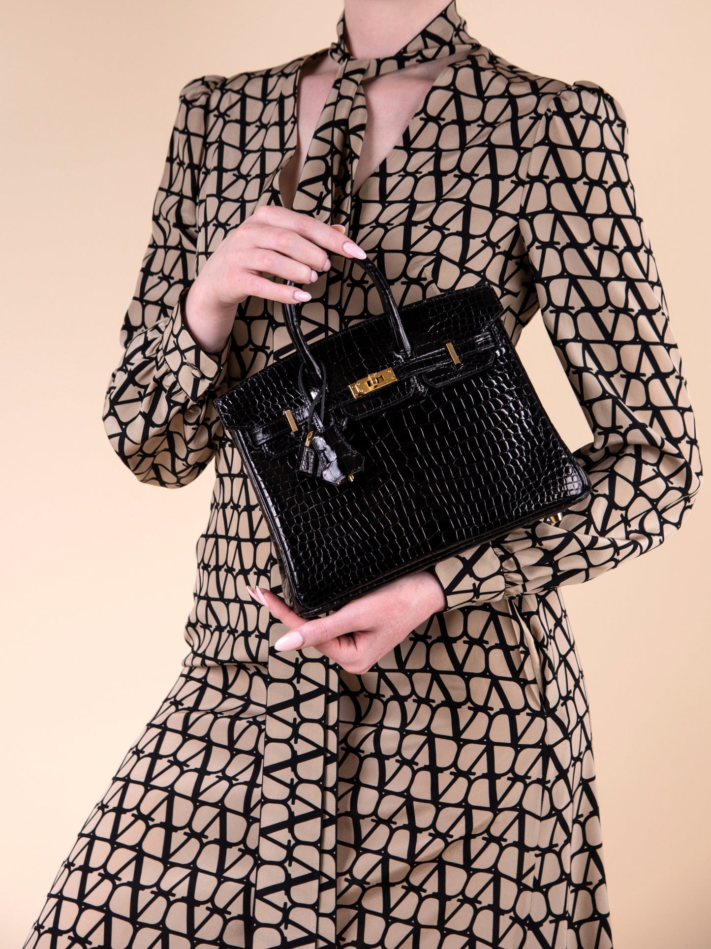 Hermès Birkin 25 Sellier Black Crocodile with GHW