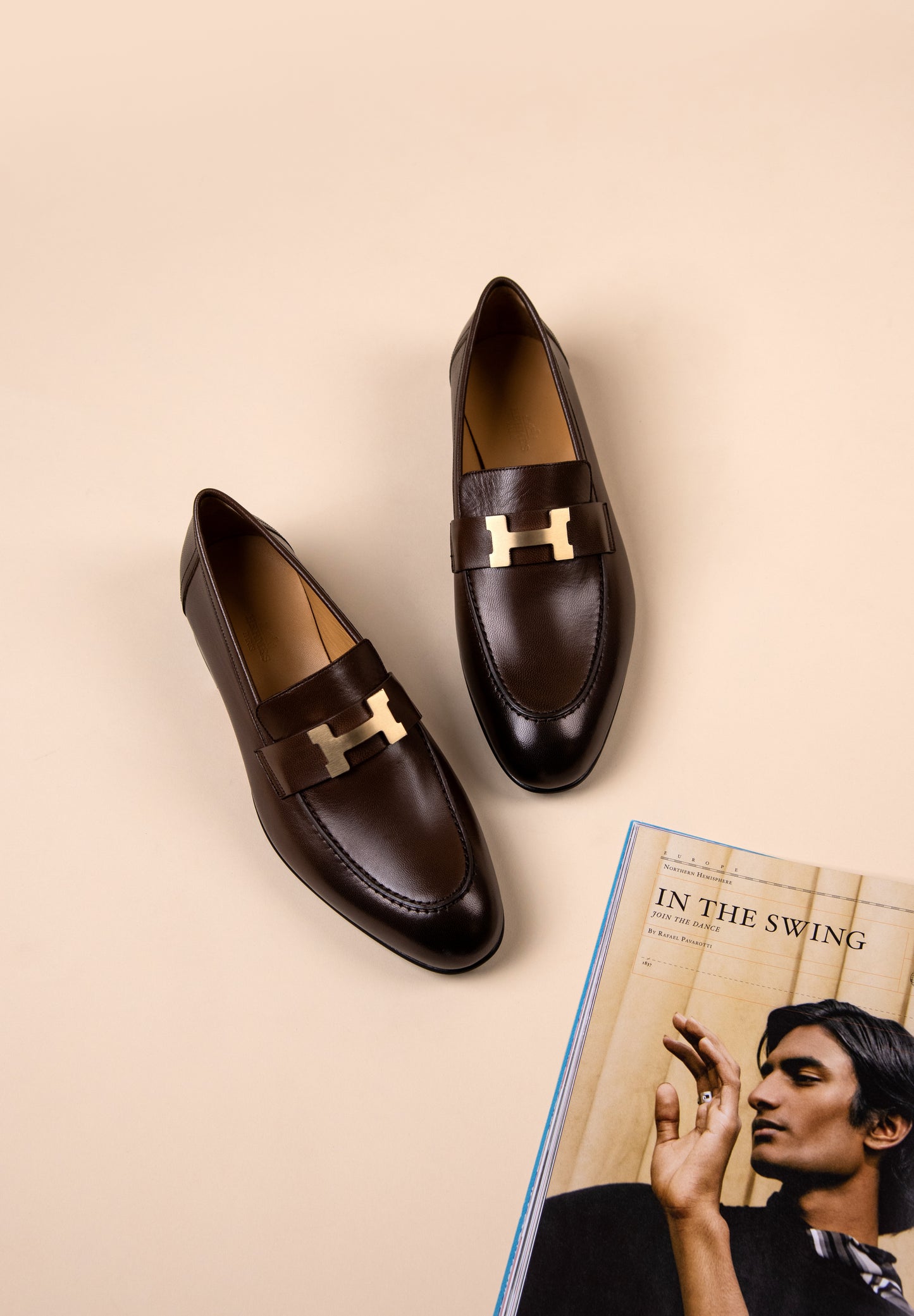 Hermès Brown Leather Loafers
