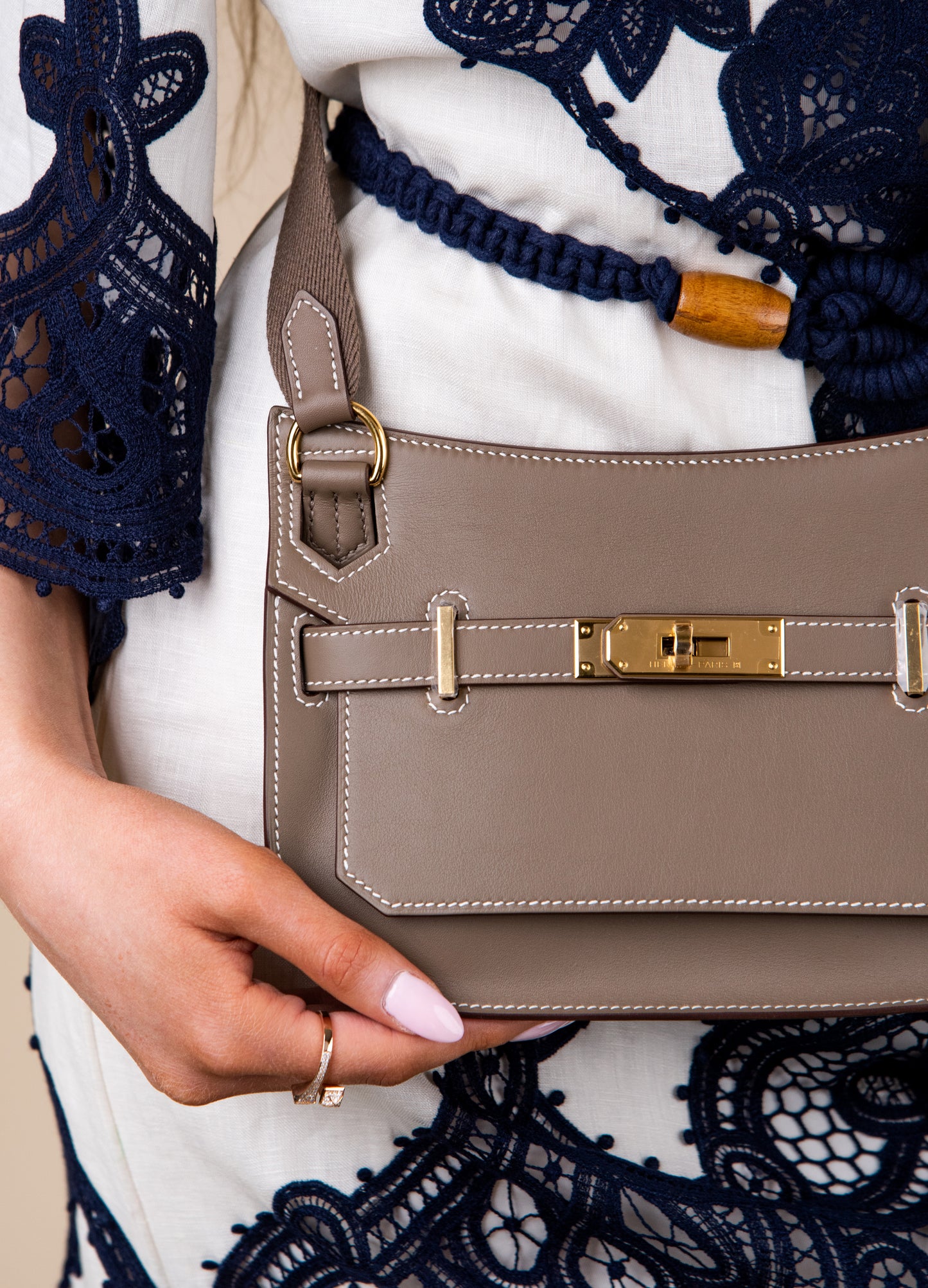 Hermès Jypsiere Mini in Etoupe GHW