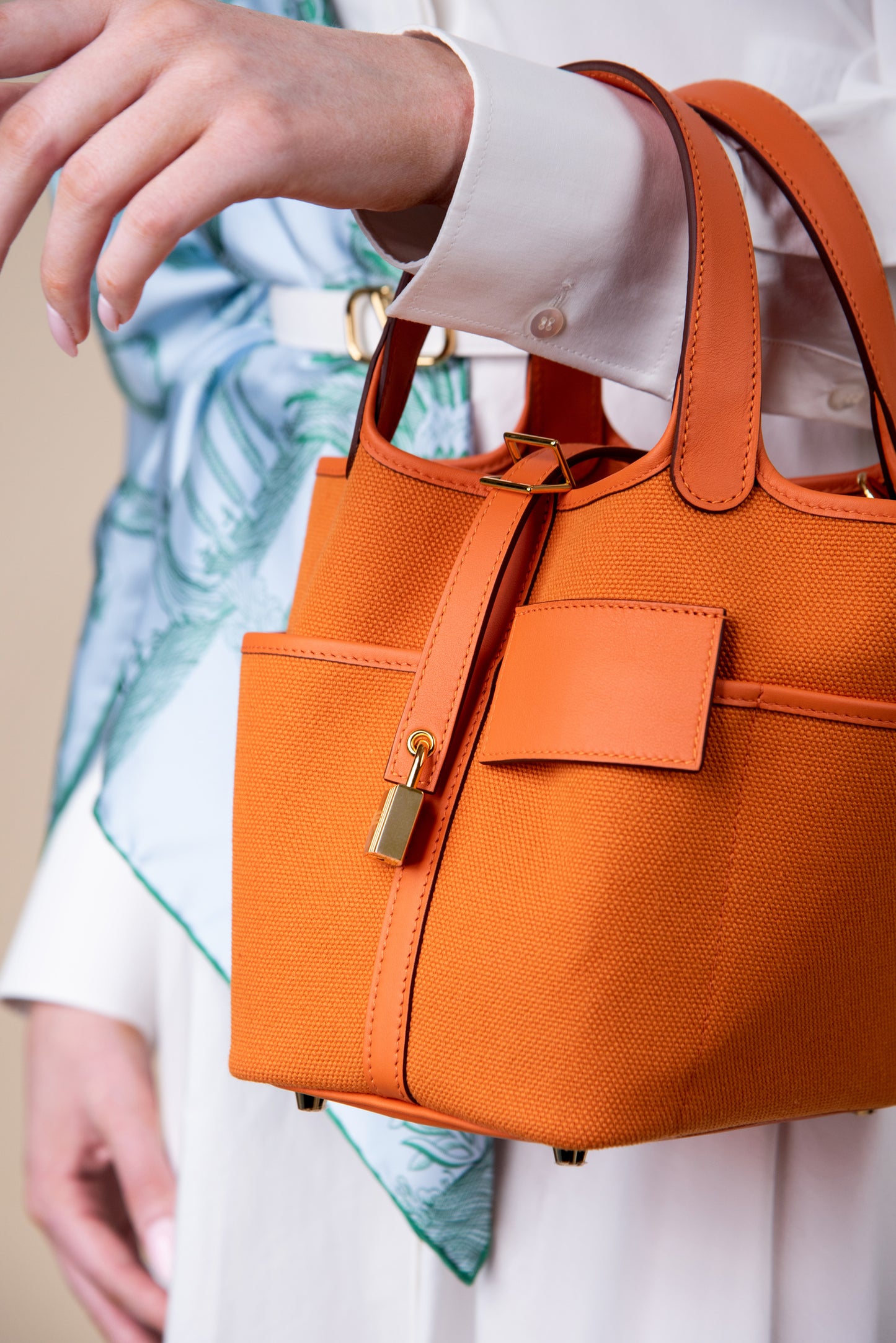 Hermès Cargo Picotin 18 in Orange GHW
