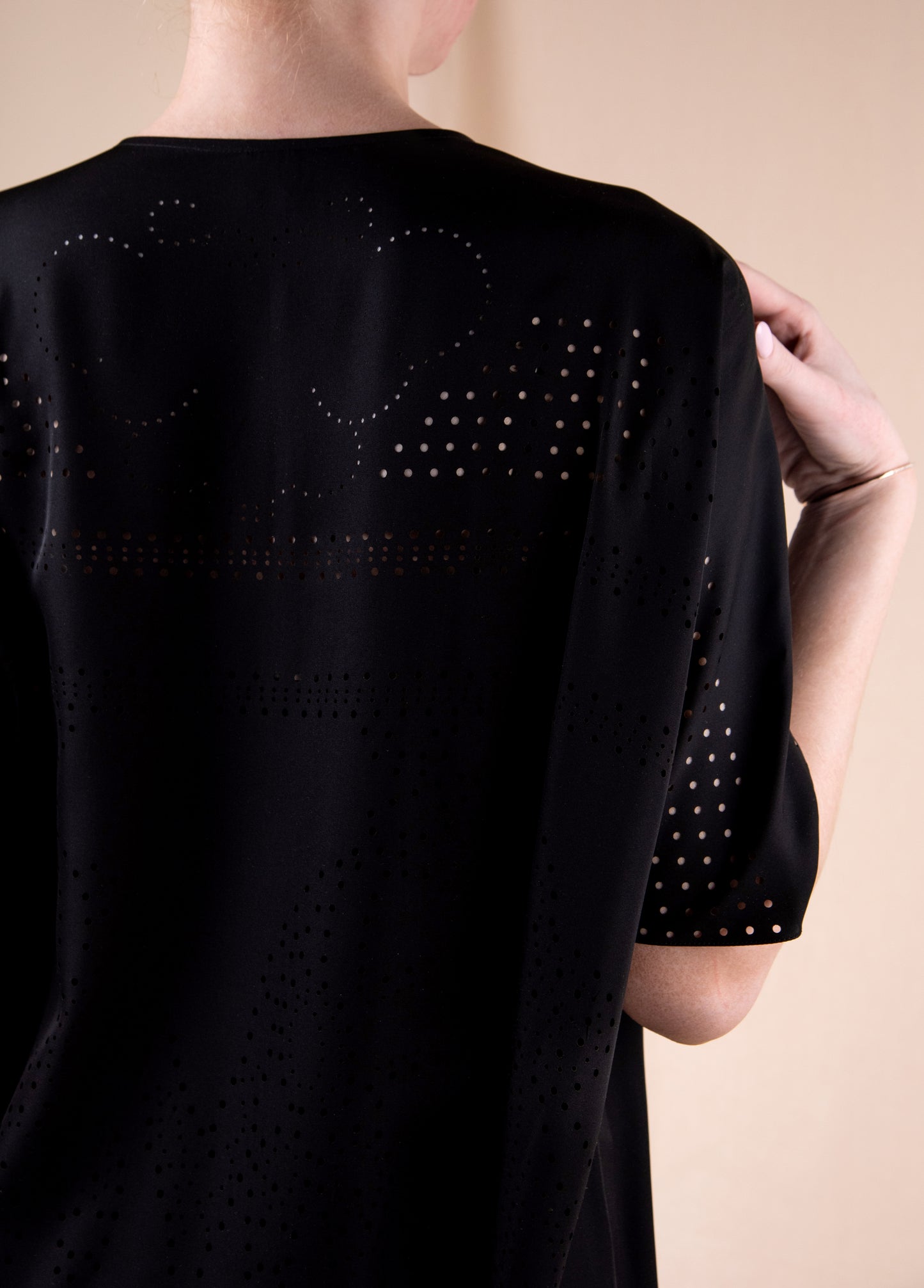 Hermès "Brides de Gala" Perforated Caftan in Black