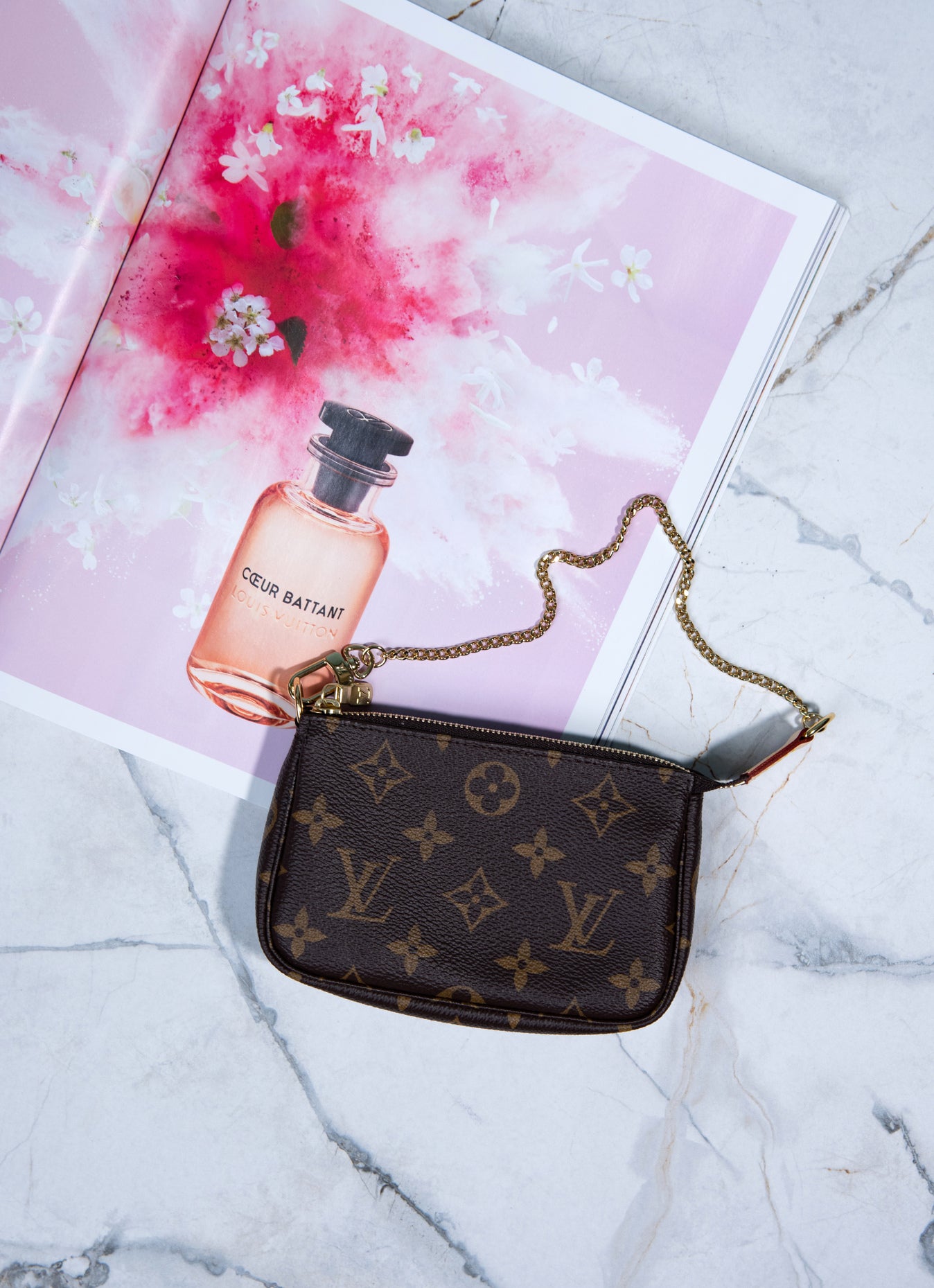 لويس فويتون Monogram Pochette وحقيبة Monogram صغيرة