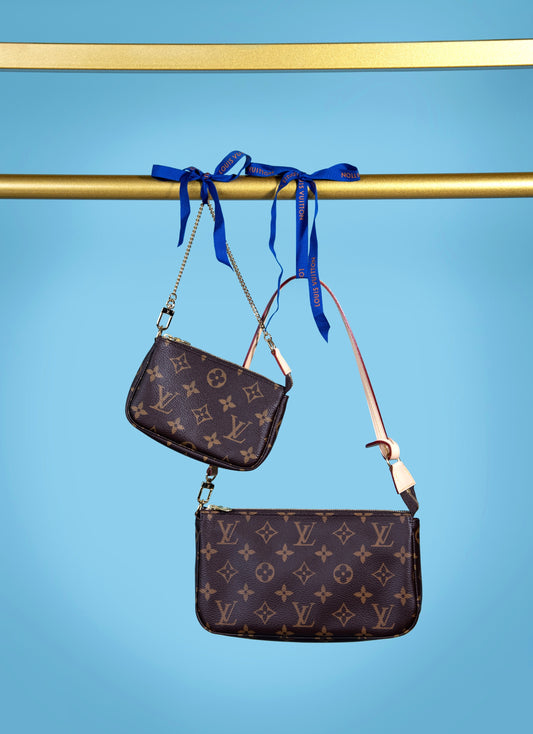 لويس فويتون Monogram Pochette وحقيبة Monogram صغيرة