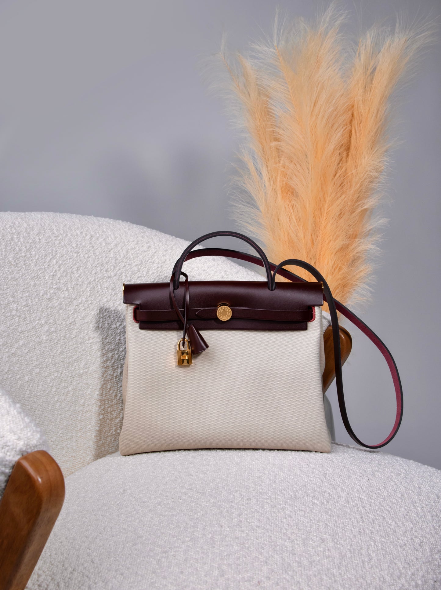 Hermès Herbag 31cm in Rouge Sellier & Beton