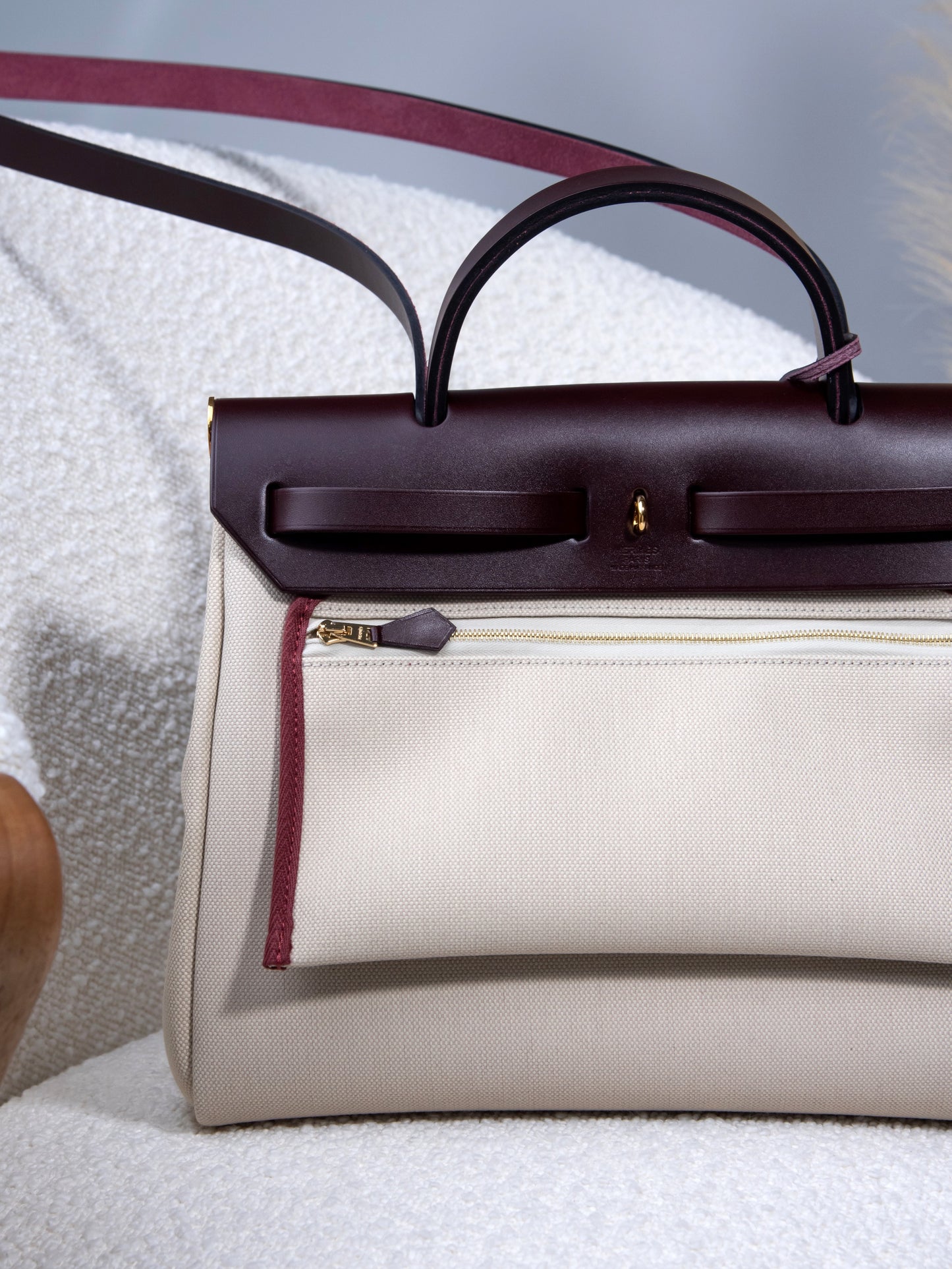 Hermès Herbag 31cm in Rouge Sellier & Beton