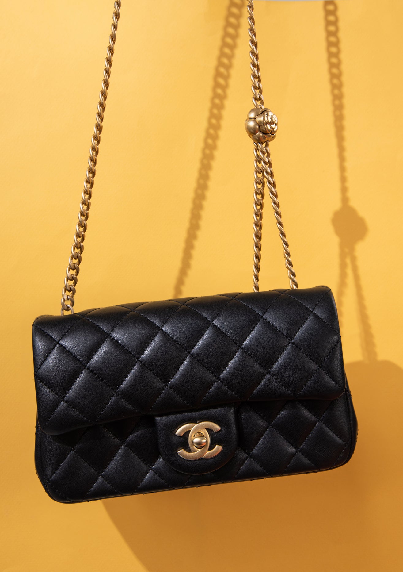 Chanel Mini Flap Bag in Black with Adjustable Chain