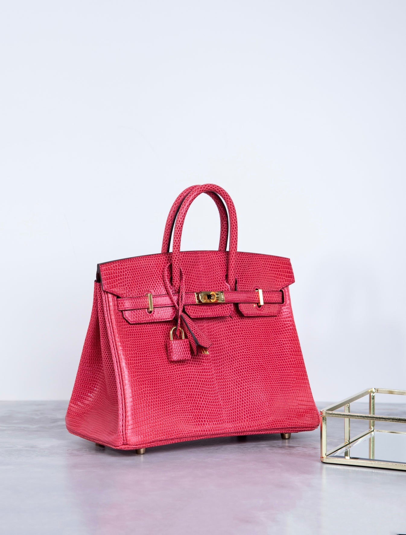 Hermès Lizard Birkin 25 in Bougainvillea GHW