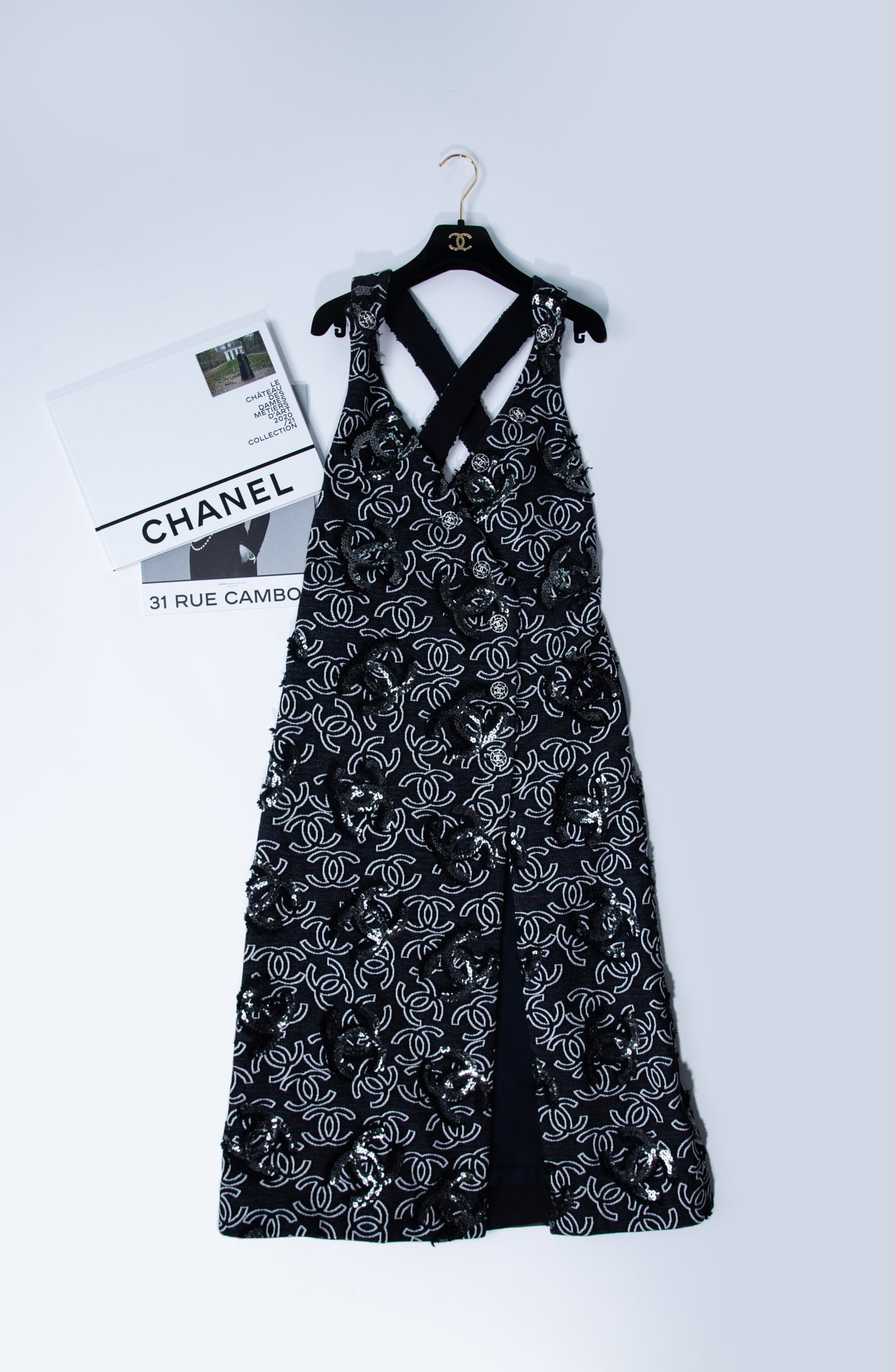 Chanel CC Logo Denim Dress & Sequins