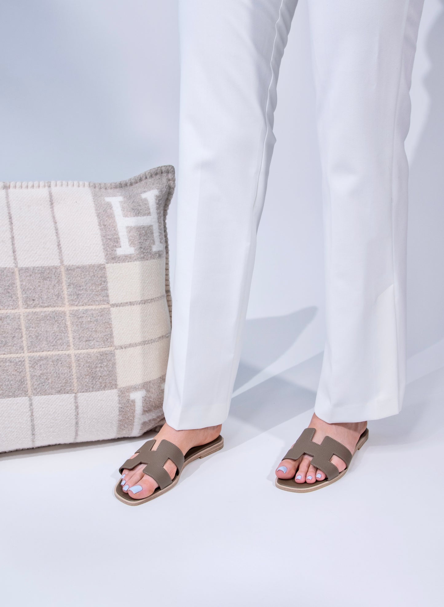 Hermès Oran Sandals in Etoupe