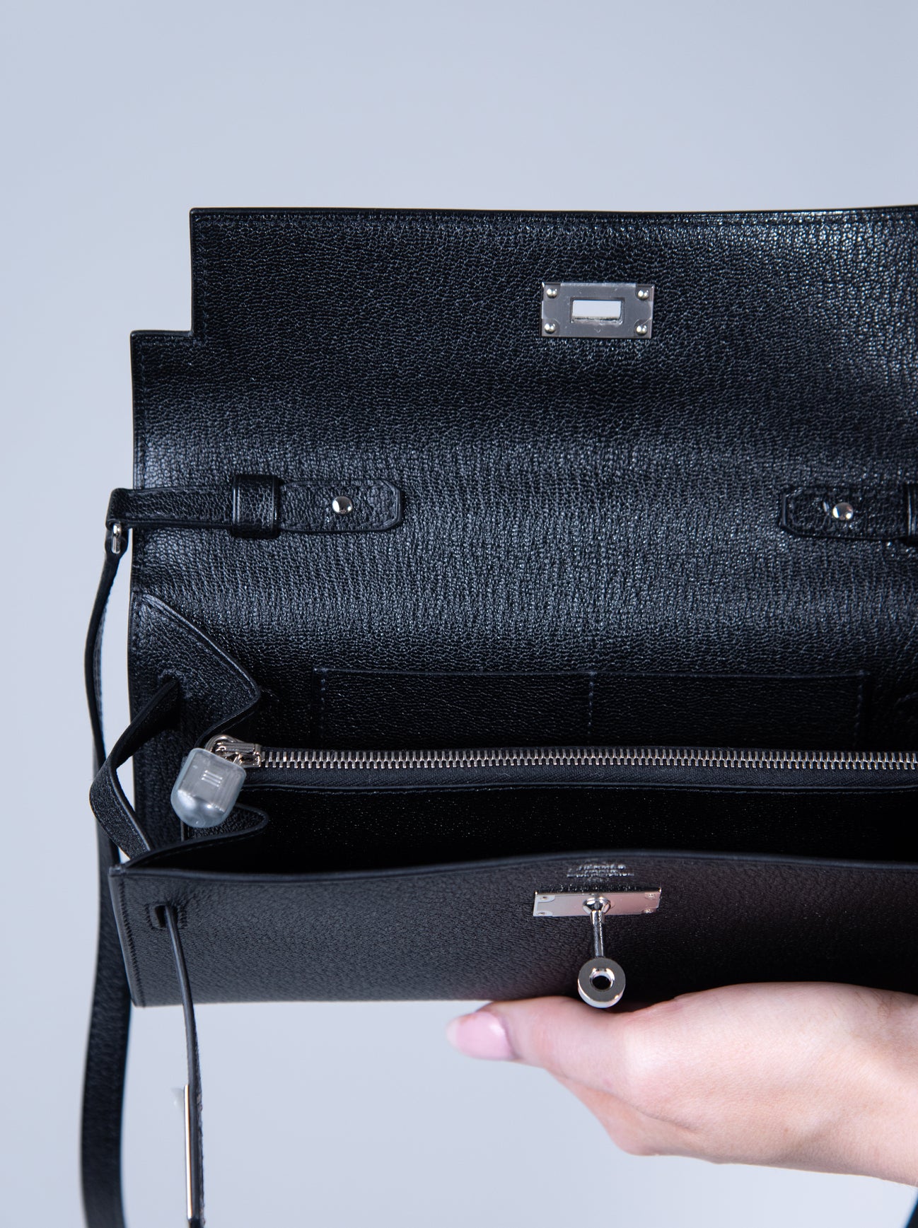 Hermès Kelly Wallet To Go Black PHW