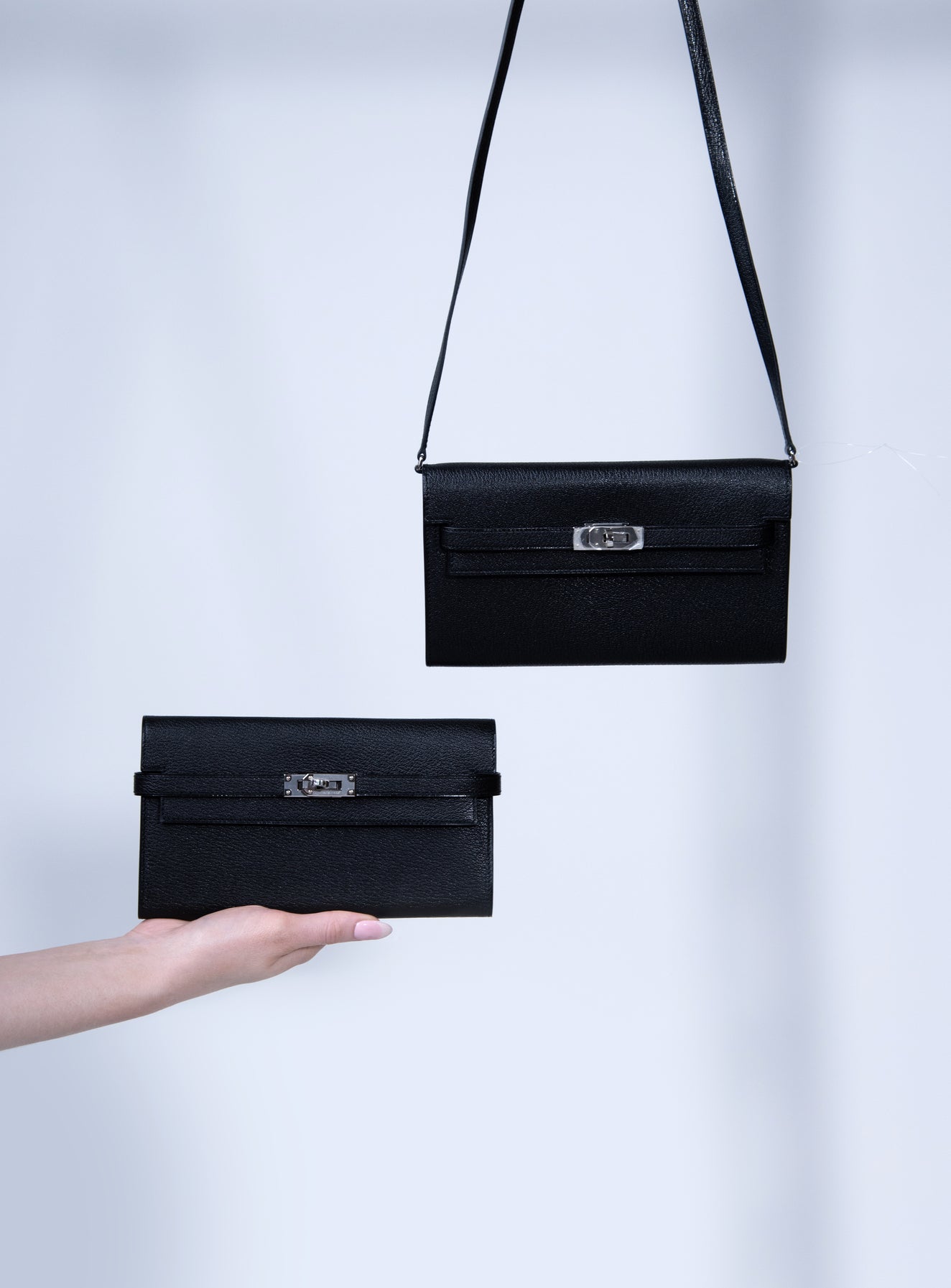 Hermès Kelly Wallet To Go Black PHW
