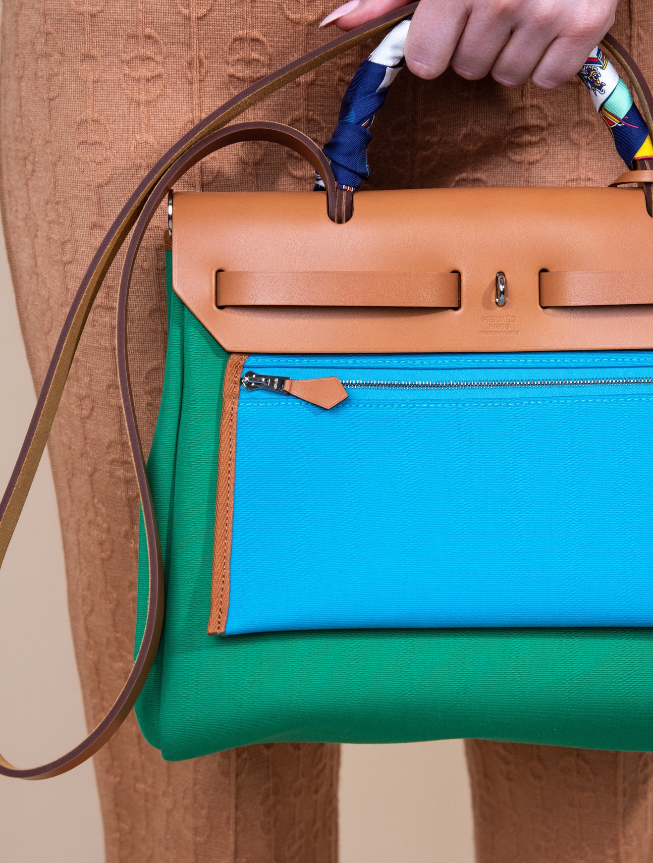 Hermès Herbag 31 Menthe/Fauve