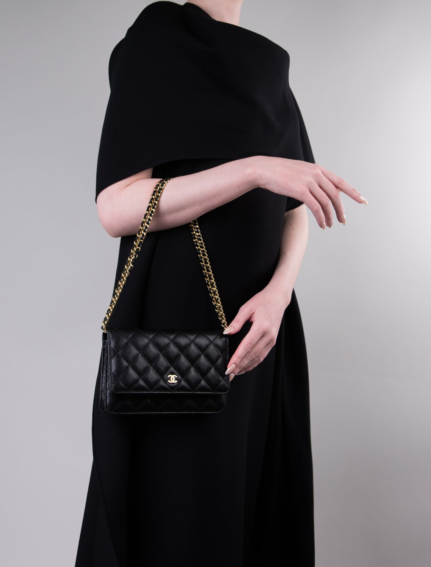 Chanel Classic Black Caviar Wallet on Chain
