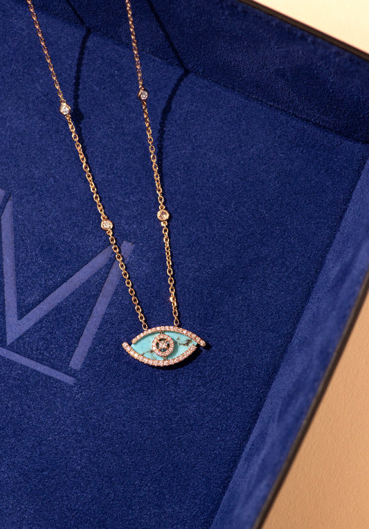 قلادة ميسيكا الفيروزية بعيون الحظ