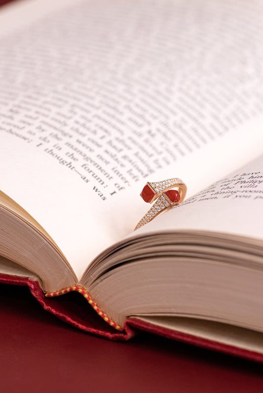 Marli Cleo Gold/Red Diamond Midi Ring