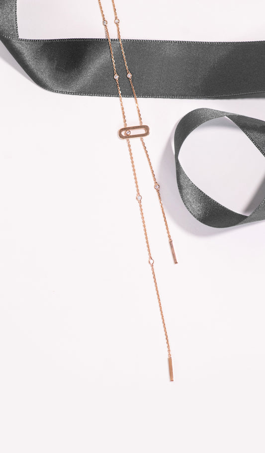 Messika Move Uno Long Rose Gold Necklace