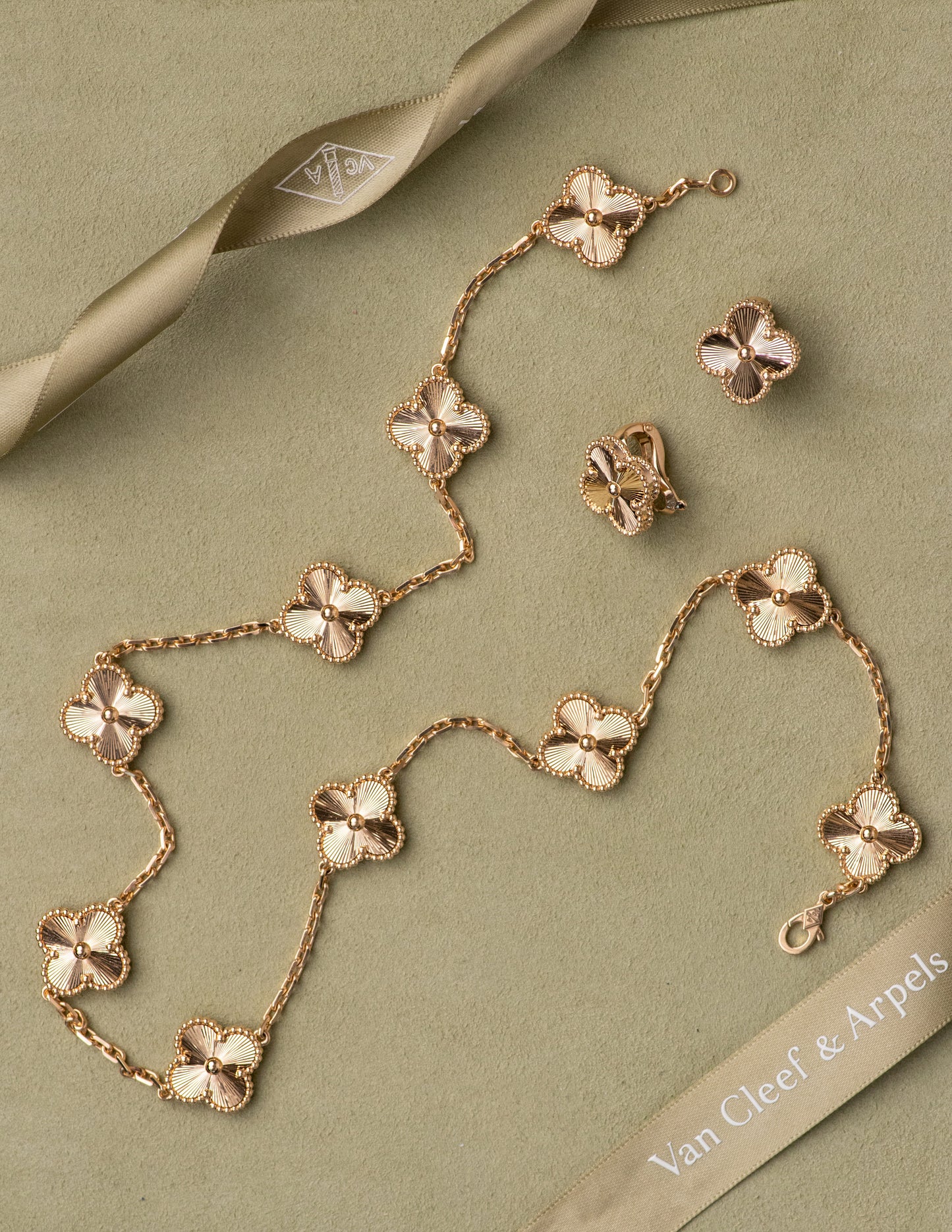 Van Cleef Vintage Alhambra Guillouche Necklace & Earrings