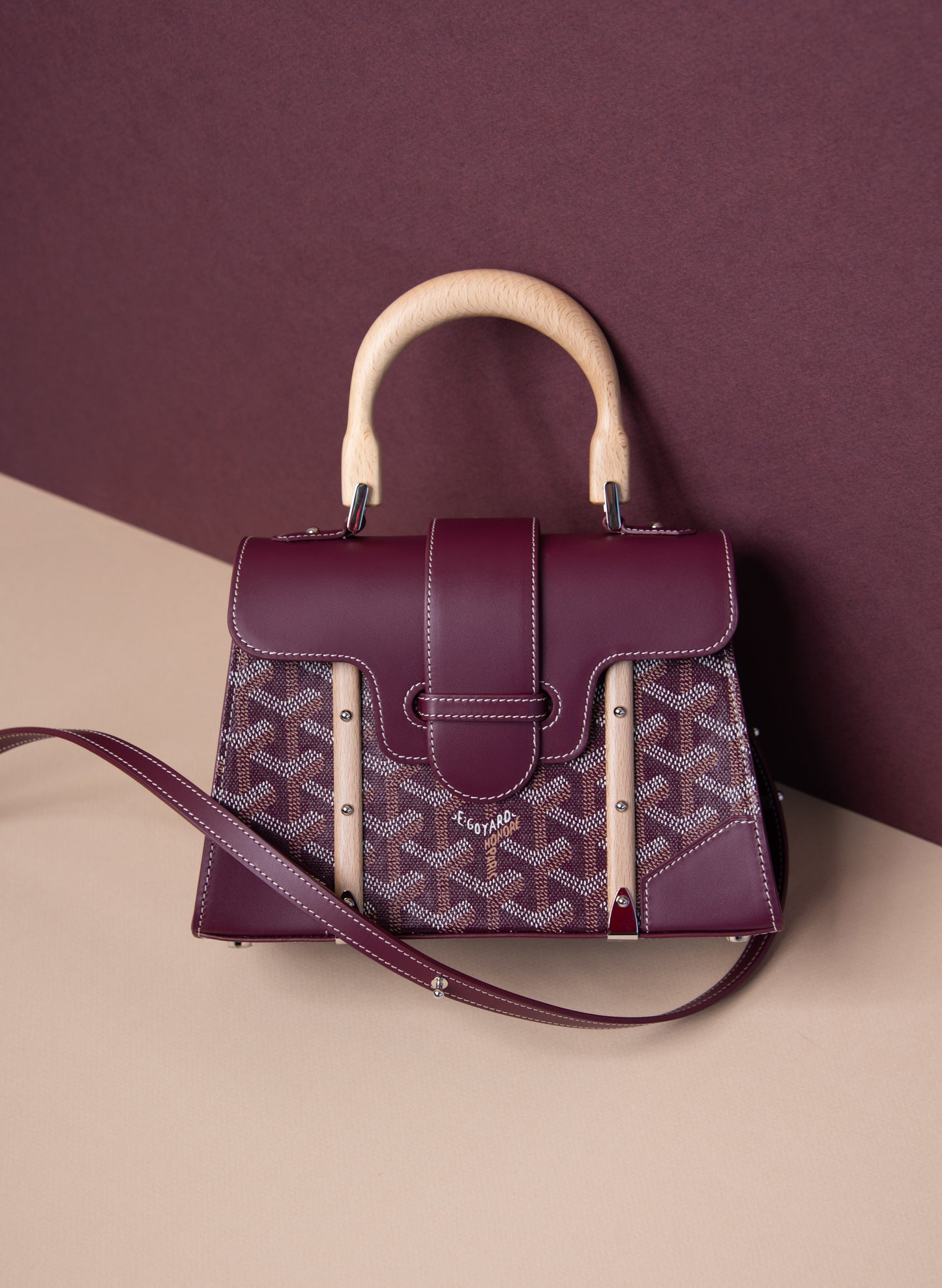 Goyard Mini Saigon Structure in Burgundy