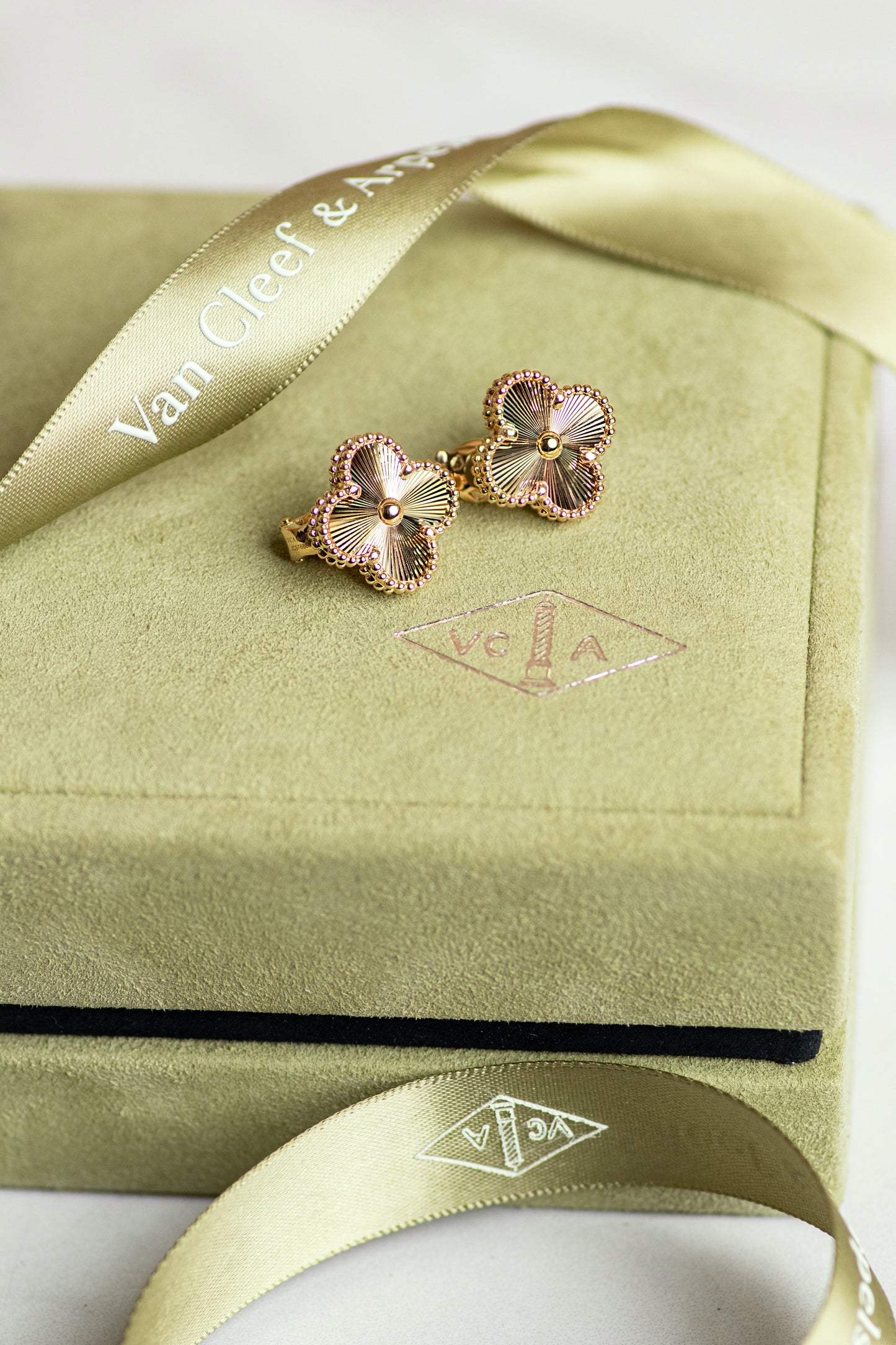 Van Cleef & Aprels Guilloché Vintage Alhambra Earrings