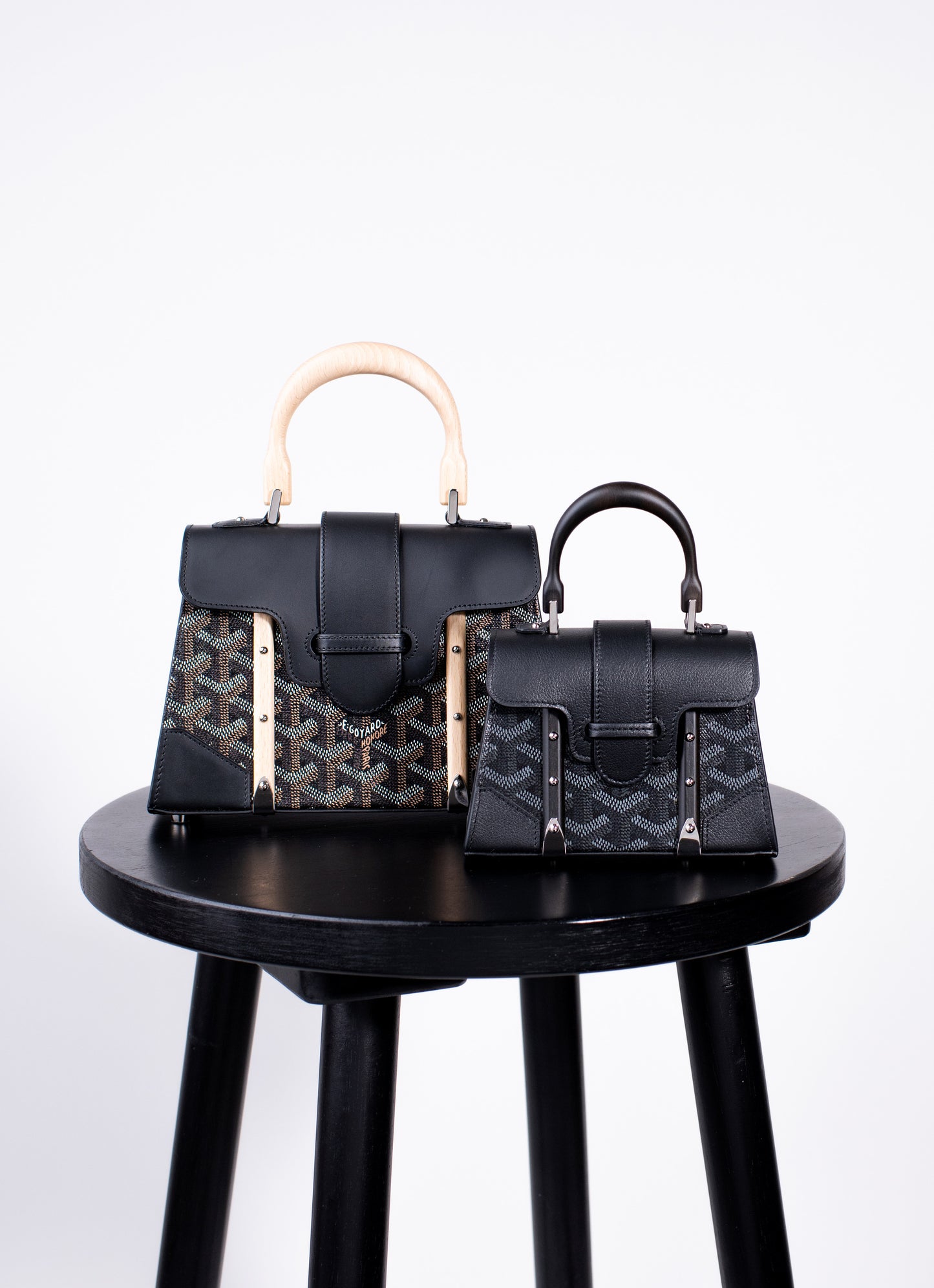 Goyard Mini Saigon Structure Black Bag & Nano Saigon Structure Black Bag