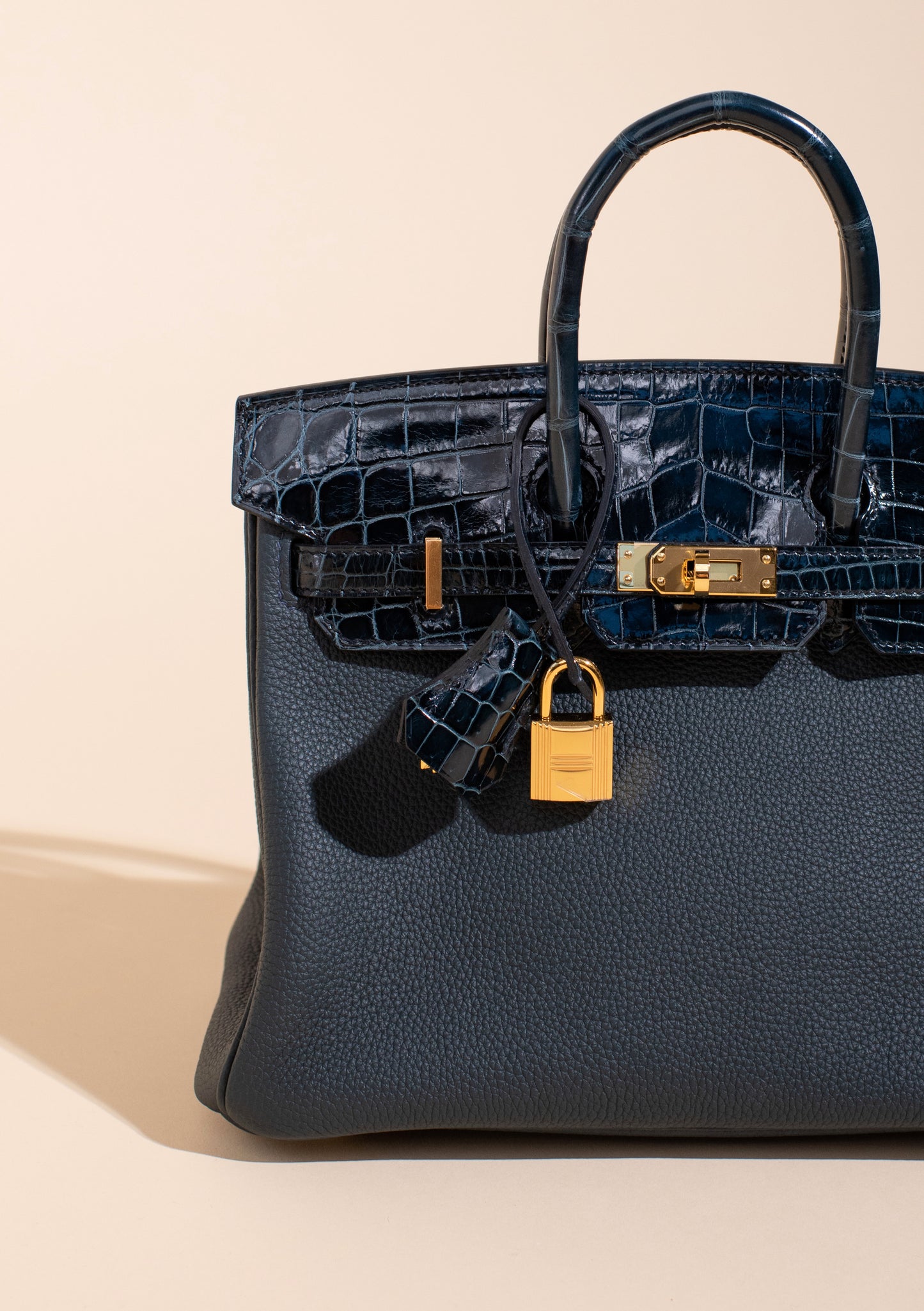 هيرميس - حذاء Birkin Touch Crocodile 25 بلون Vert Rousseau GHW