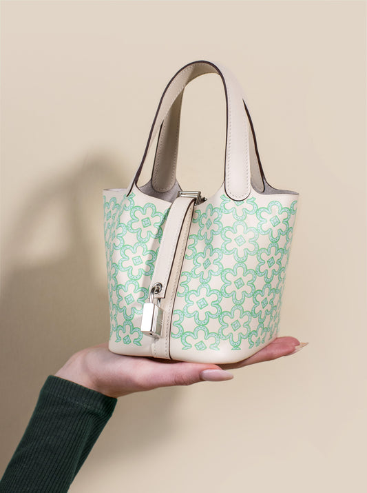 Hermès - Micro Picotin in Lucky Daisy Nata PHW