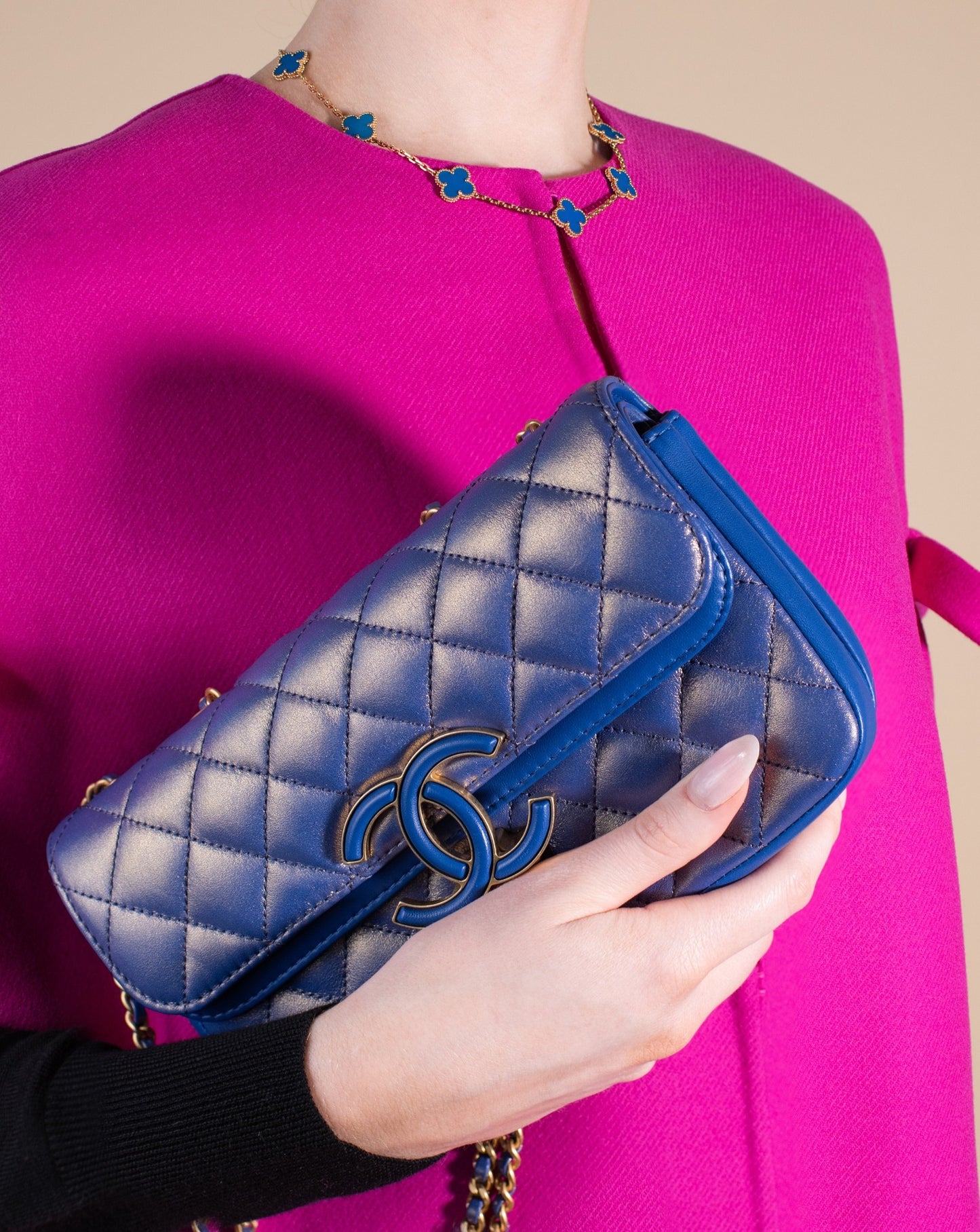 Chanel Metallic Indigo Flap Bag