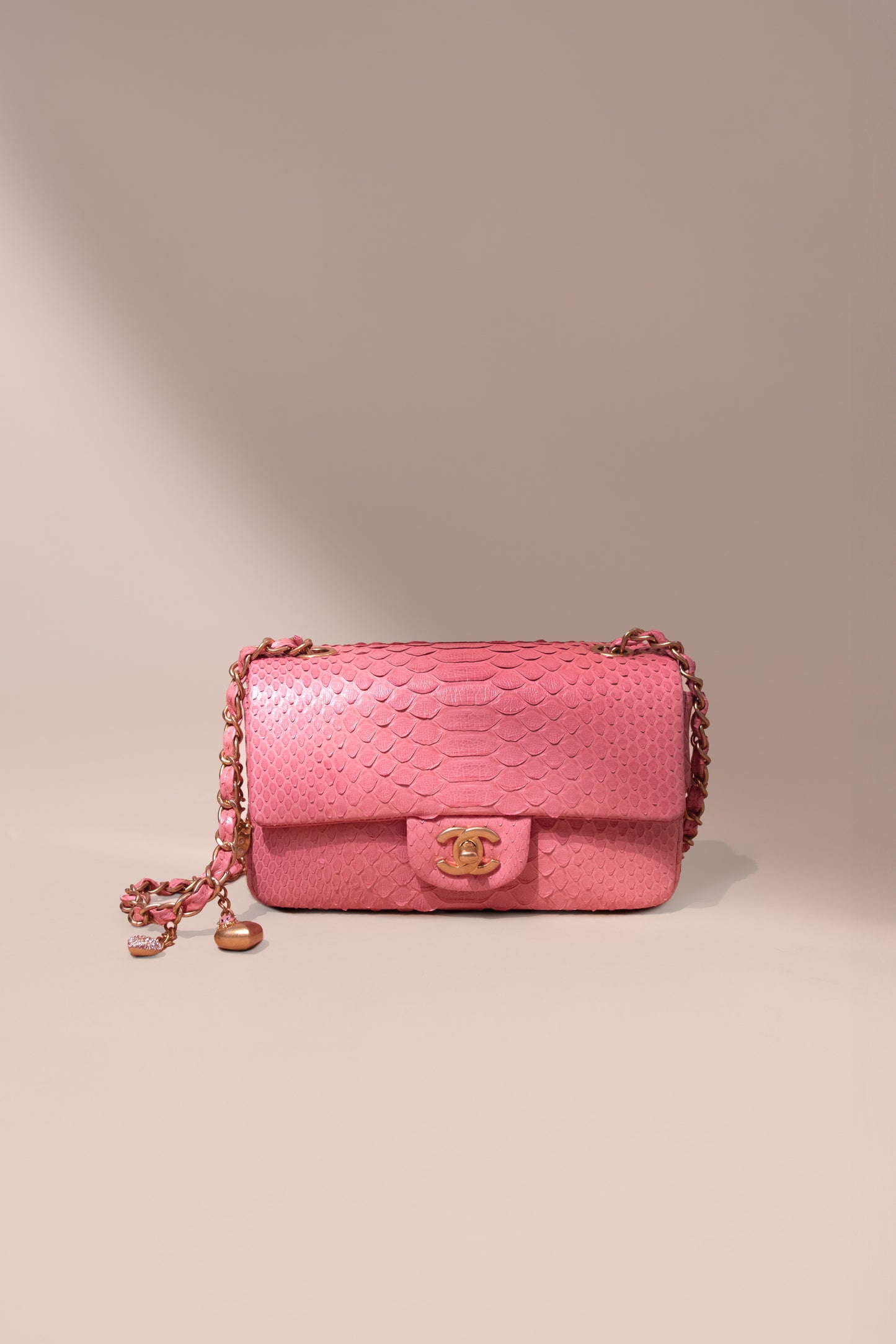 Chanel Mini Pink Python Flap Bag
