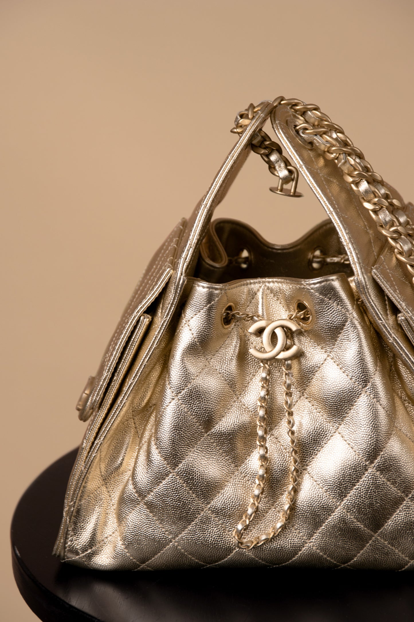 Chanel Hobo 25 Metallic Gold Bag