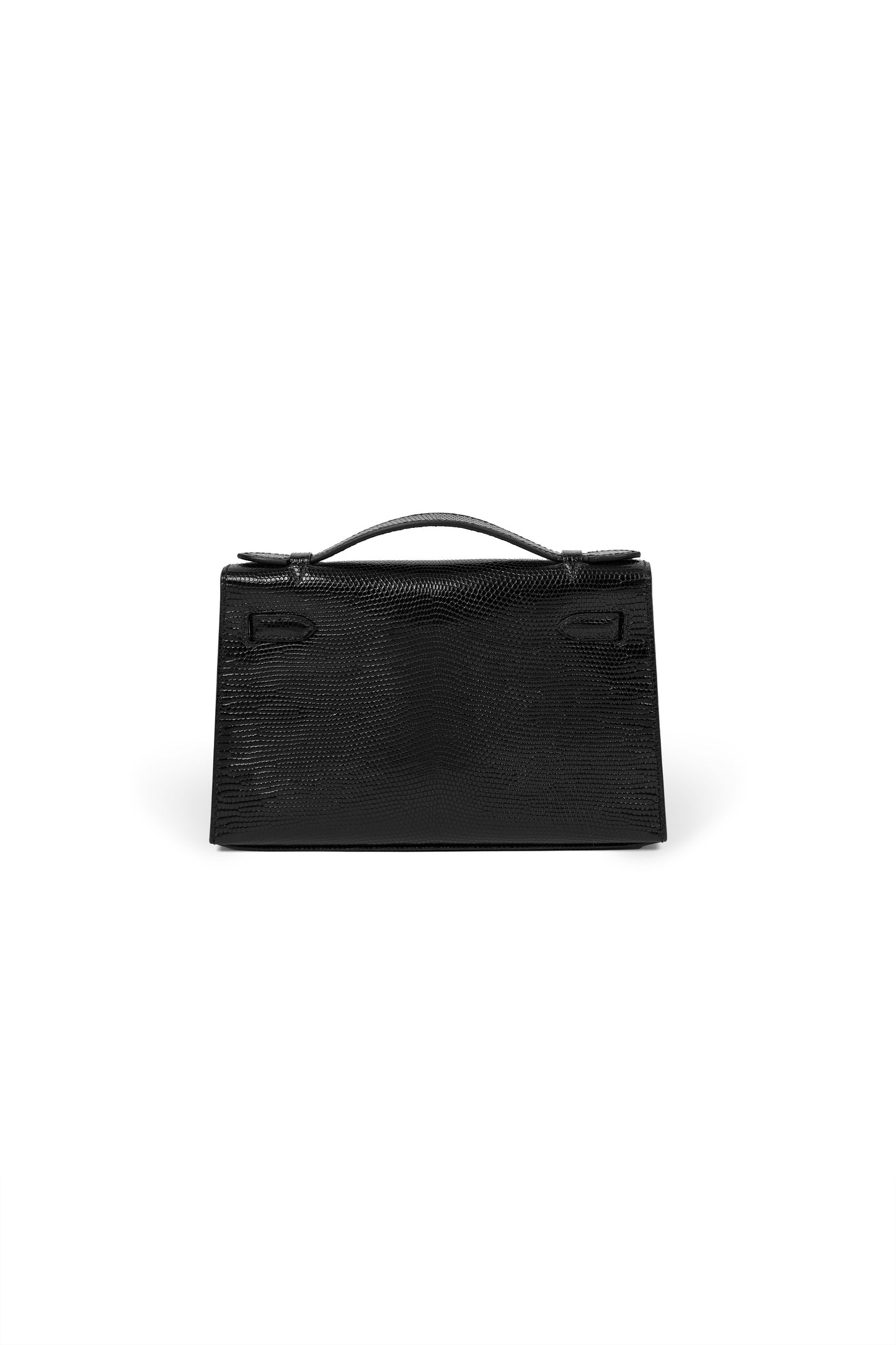 Hermès Kelly Pochette Black Lizard PHW