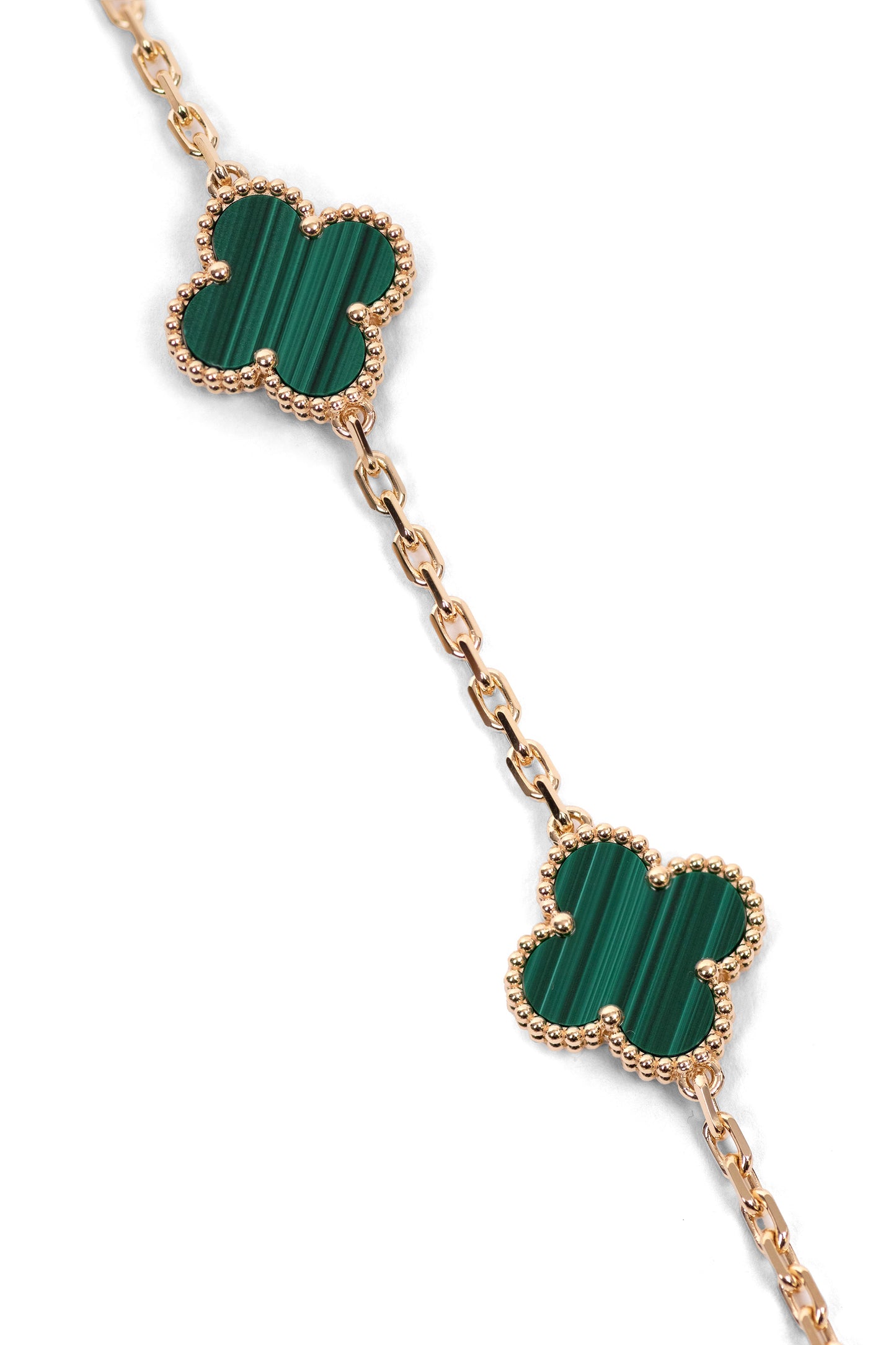 Van Cleef & Arpels 10 Motif Necklace in Yellow Gold/Malachite