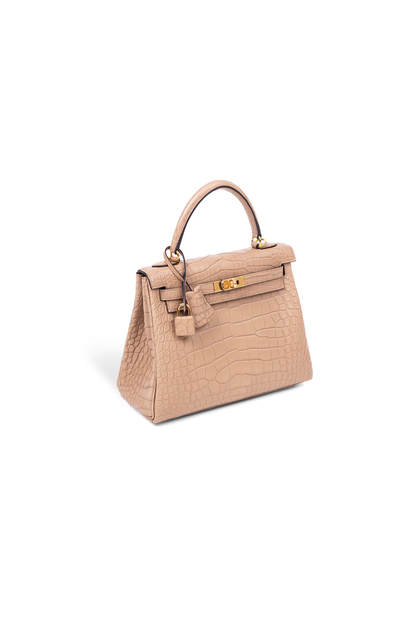 Hermès Kelly 25 Matte Alligator Chai GHW