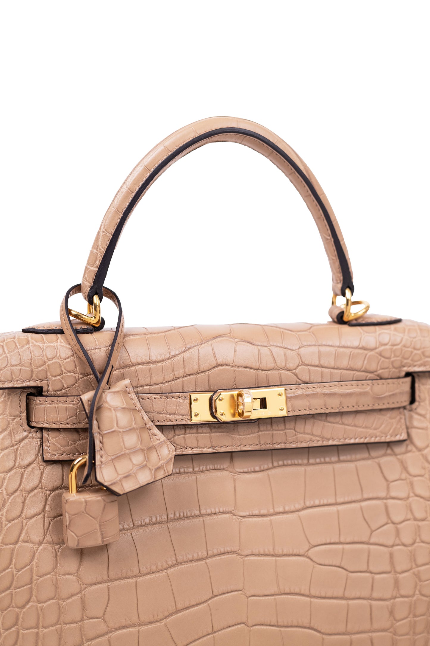 Hermès Kelly 25 Matte Alligator Chai GHW