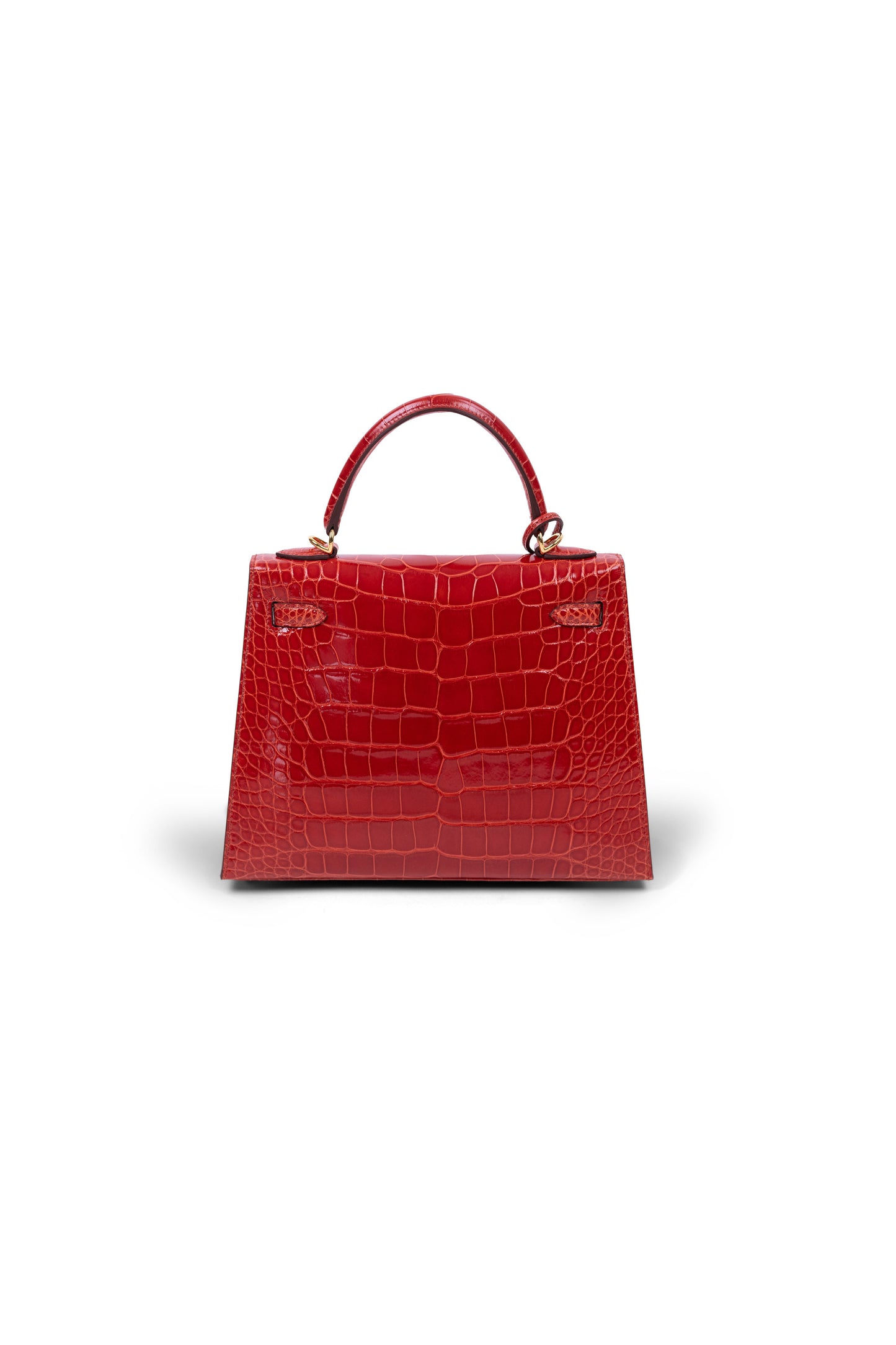 Hermès - Kelly 25 Shiny Alligator in Sanguine GHW