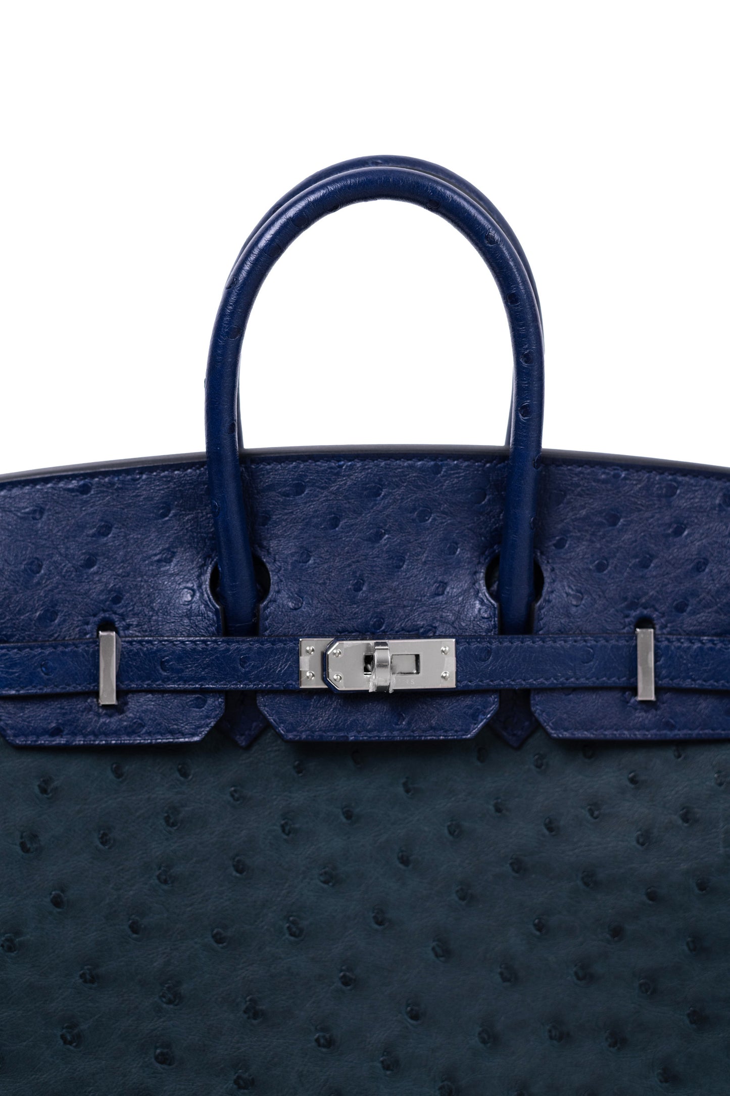 Hermès Birkin 25 Ostrich in Vert Cypress/Blue Iris PHW