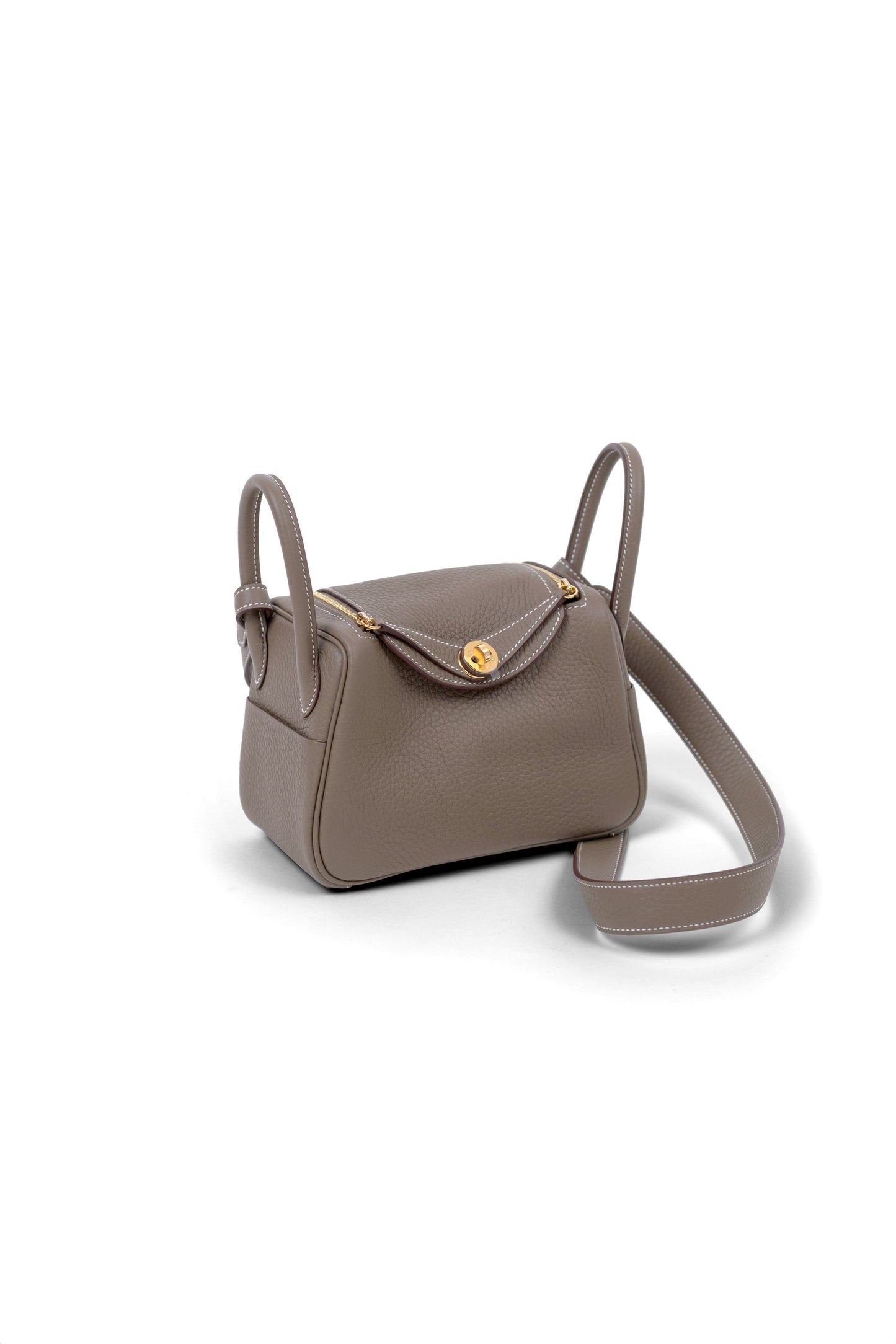 Hermès Mini Lindy Etoupe GHW