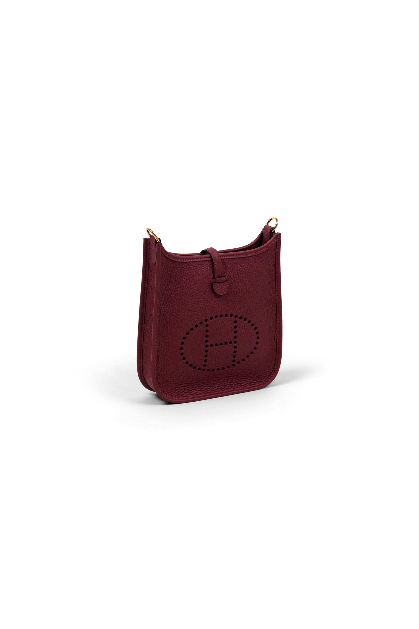 Hermès Mini Evelyne Clemence in Rouge H GHW