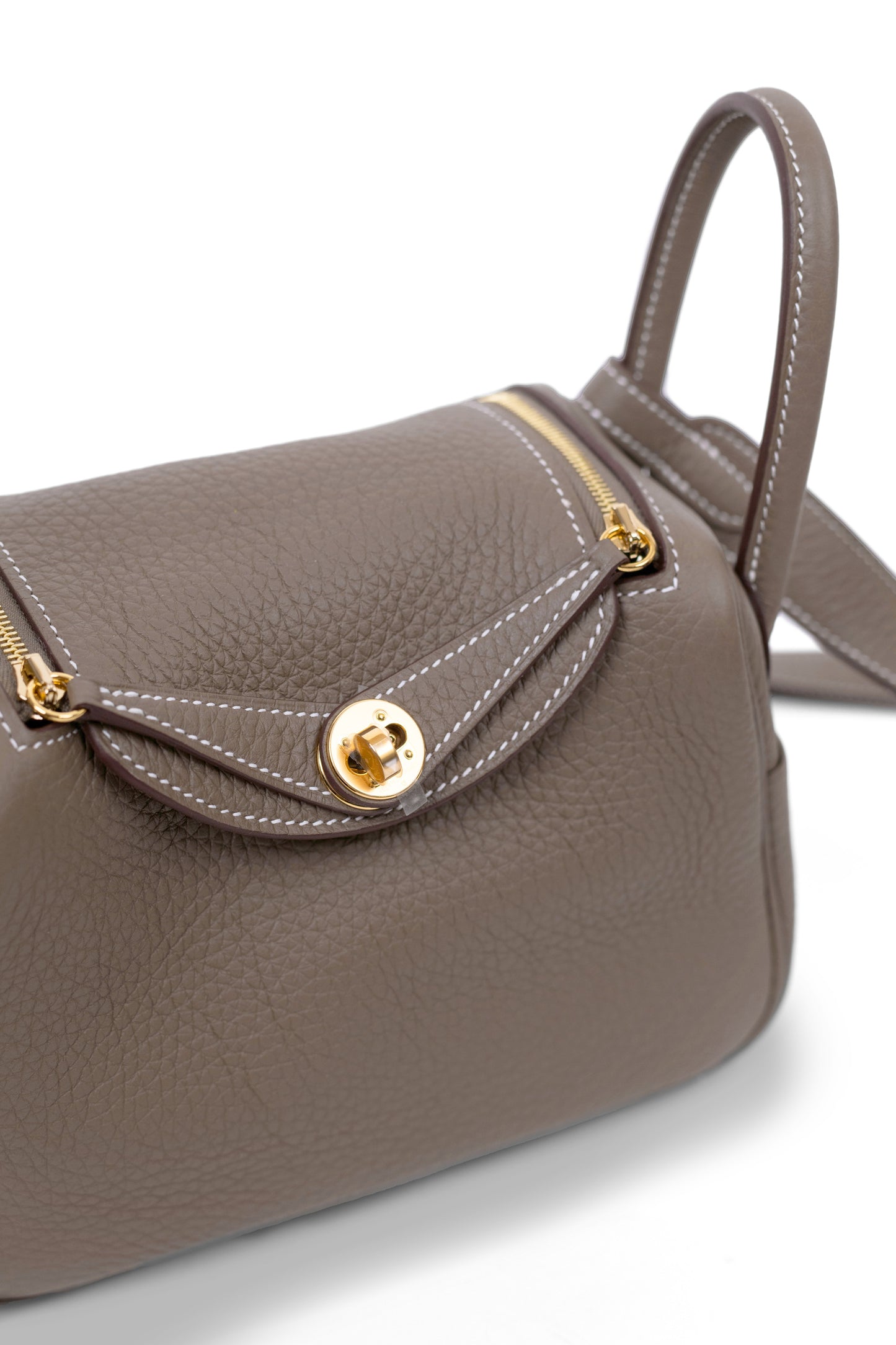 Hermès Mini Lindy Etoupe GHW