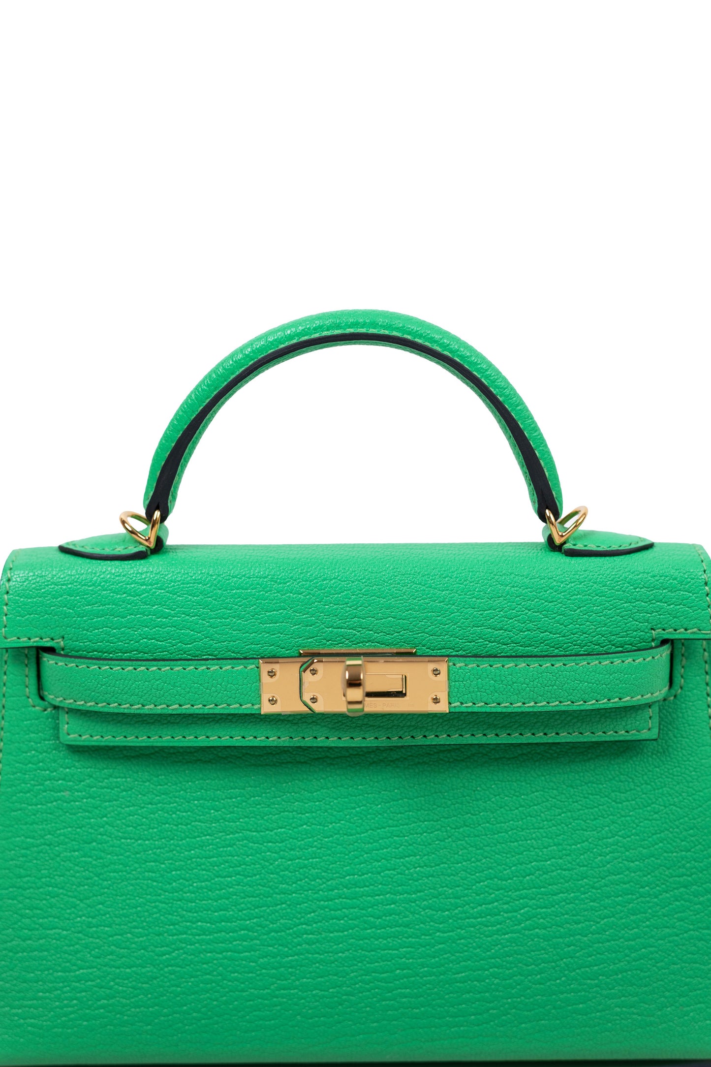 Hermes Mini Kelly Chevre Vert Comics GHW