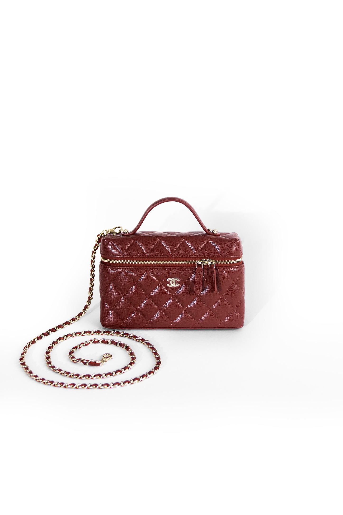 Chanel Burgundy Vanity with Handle