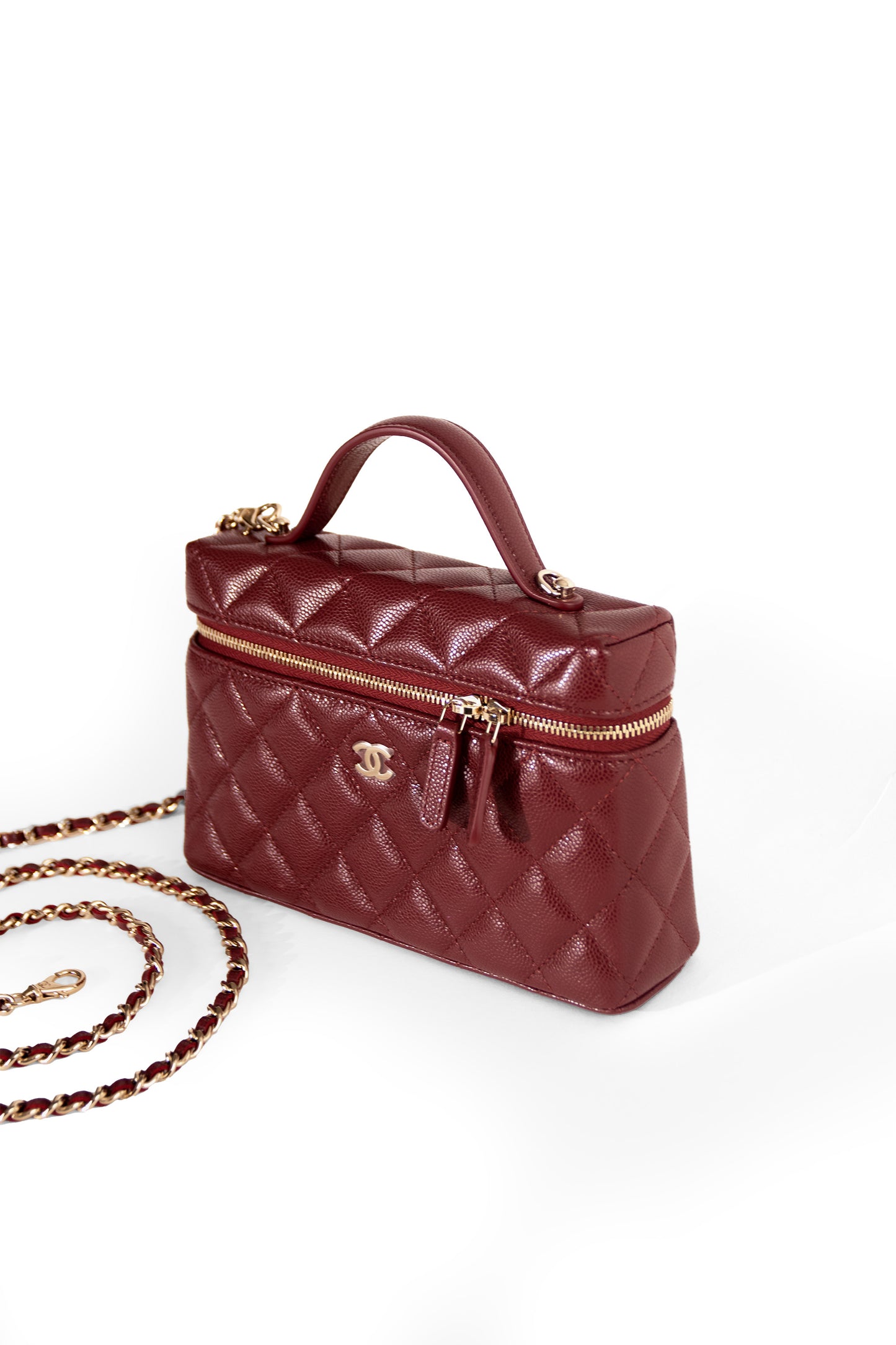 Chanel Burgundy Vanity with Handle