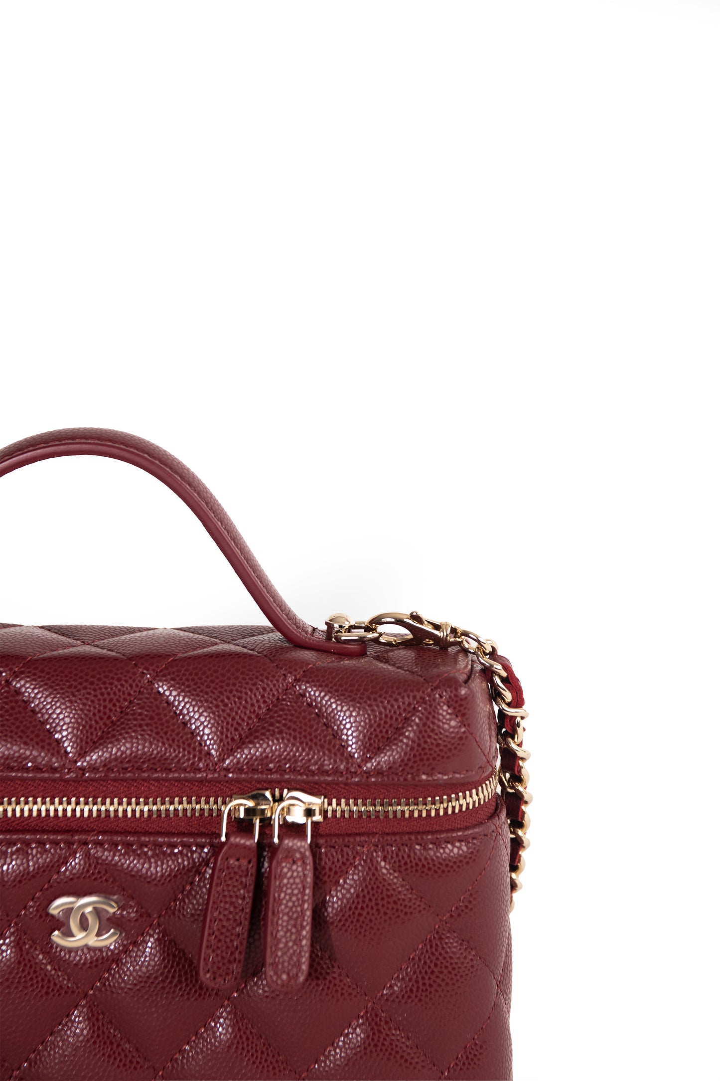 Chanel Burgundy Vanity with Handle